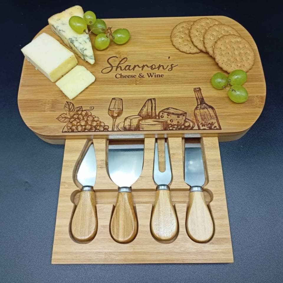 Birthday Gift For Her - Cheese Board And Accessories - Charcuterie Board Personalised - Gift For Women - Engraved Gift - Gift For Her