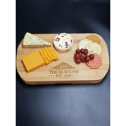 Personalised Cheese Board And Accessories . Wedding Established. Custom Cheese Board. Wedding Anniversary Gift For Couples. Wedding Gifts. - PersonalisedByPicArt