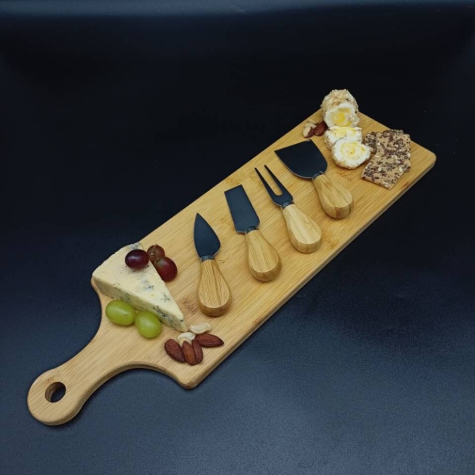 Secret Santa Gift - Gifts For Under 10 - 4 Cheese Tool Set With Optional Bamboo Paddle Serving Board - Gifts For Under 20 Christmas Gift