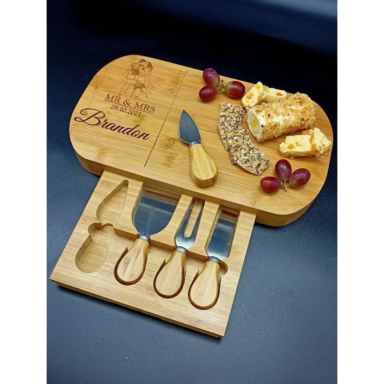 Personalized Cheese Board & Accessories - Wedding Gift