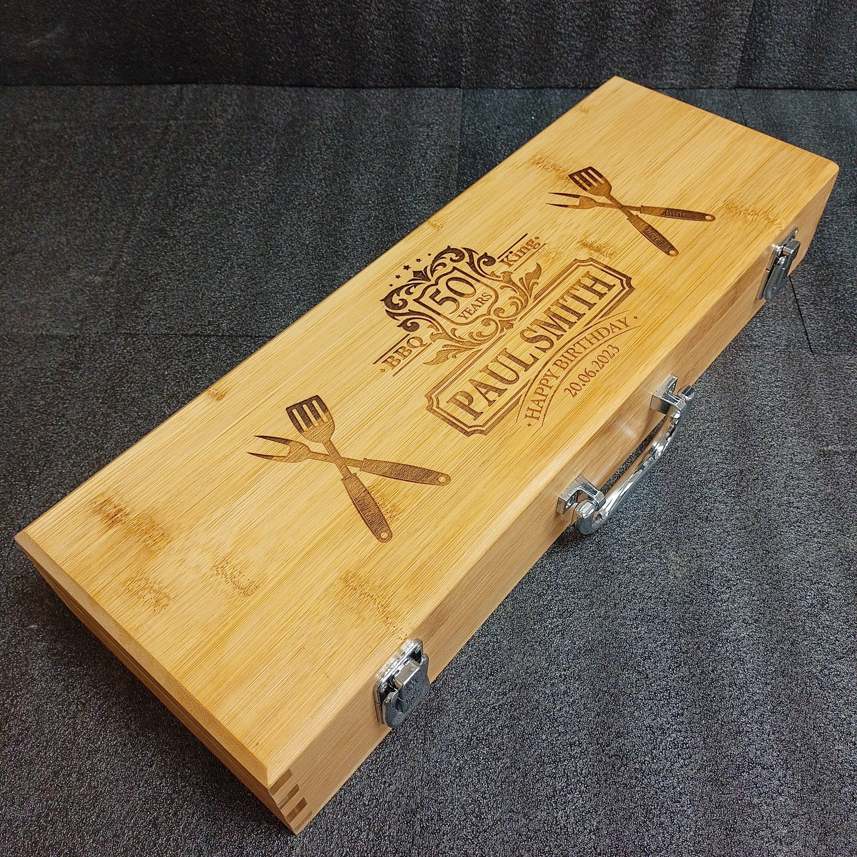 50th Birthday Gift - Personalized BBQ Set for Him