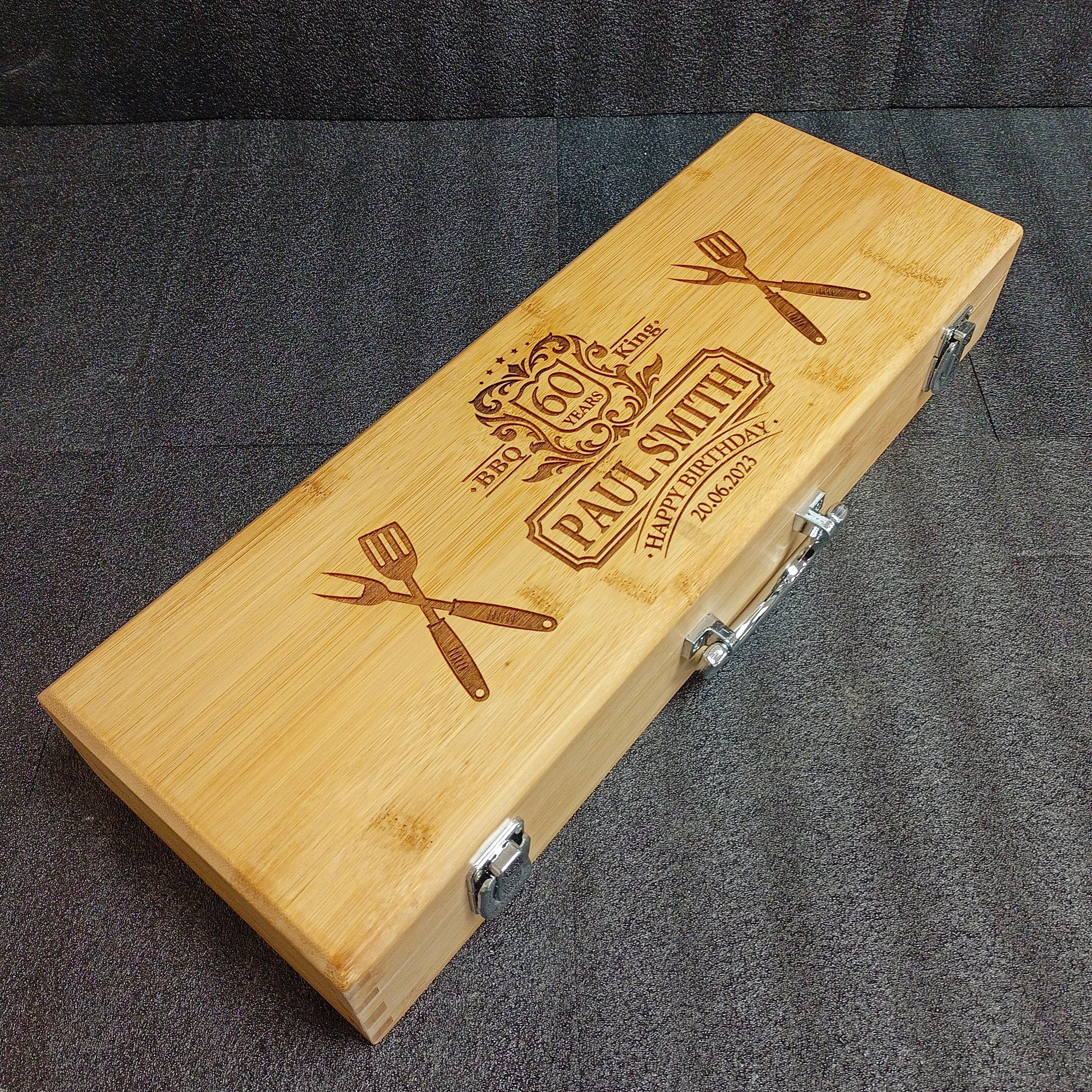 60th Birthday Gift - Personalized BBQ Set for Him