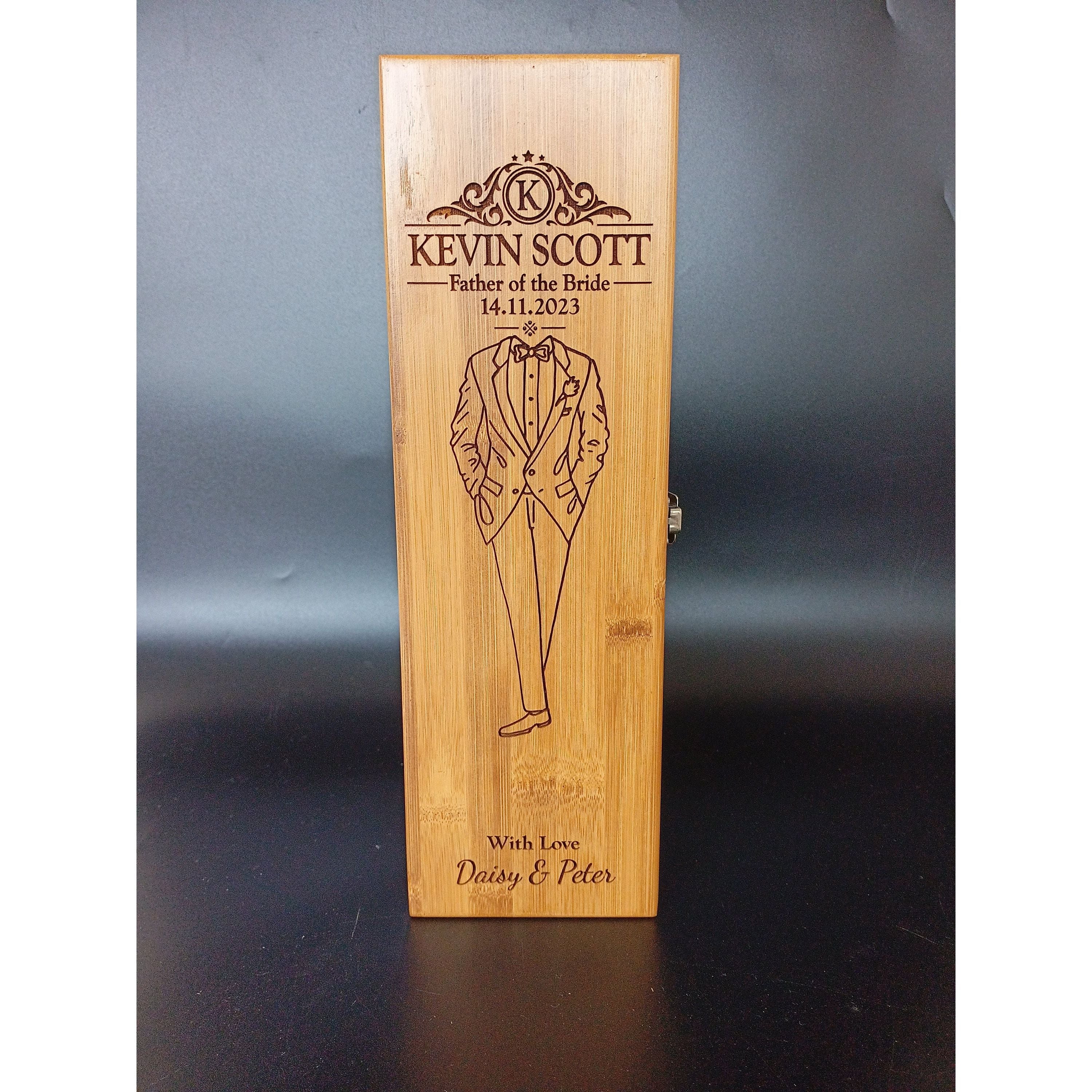 Father Of The Bride Gift - Personalised Bamboo Wine Box With Tools - Father Of Bride Gift From Daughter - Father Of Bride Gift From Groom