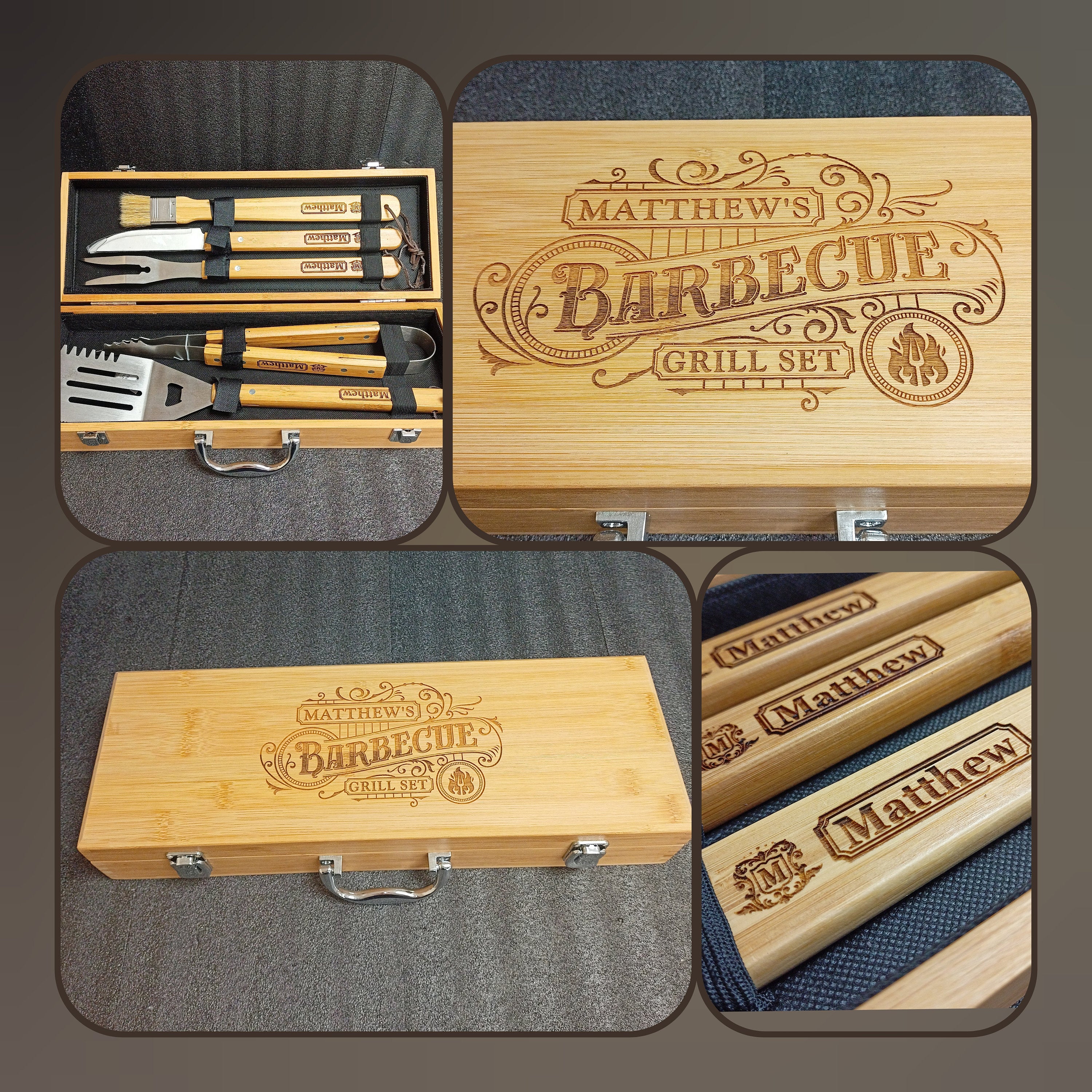 Birthday Gift For Him - Personalised BBQ Set Ideal Boyfriend Gift - The Ultimate Birthday Gift For Him - Happy Birthday Gift
