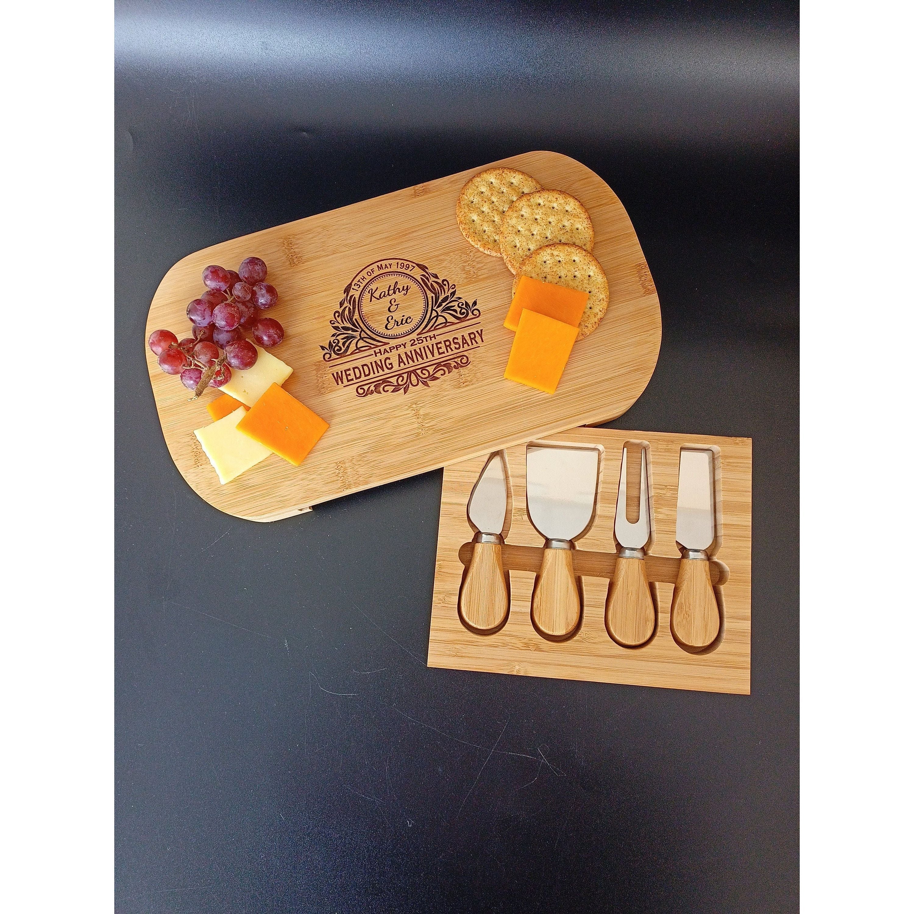 25th Anniversary Custom Silver Cheese Board