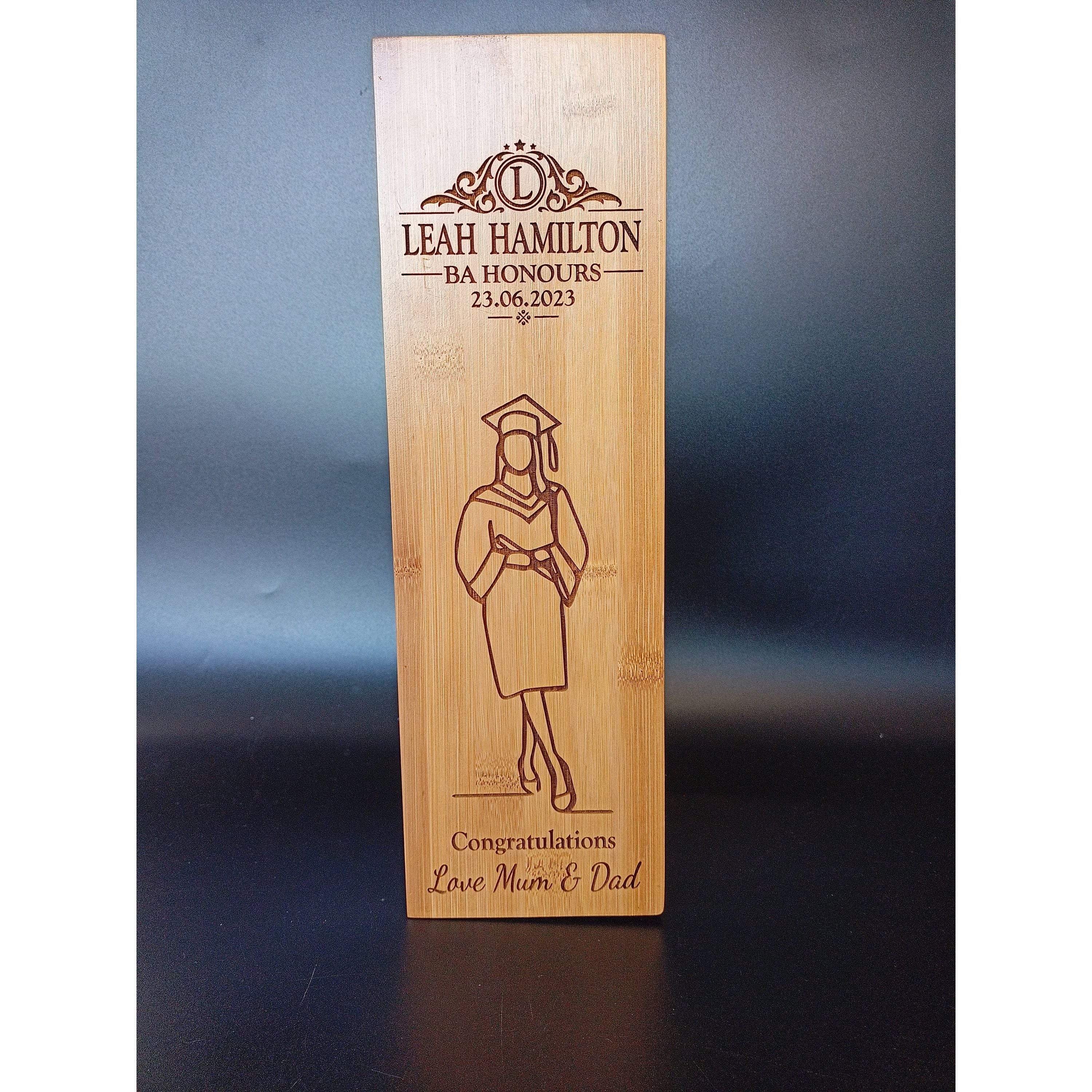 Graduation Gifts - Personalised Bamboo Wine Box - The Perfect Graduation Gift For Her - Congratulations gift - Class Of 2023