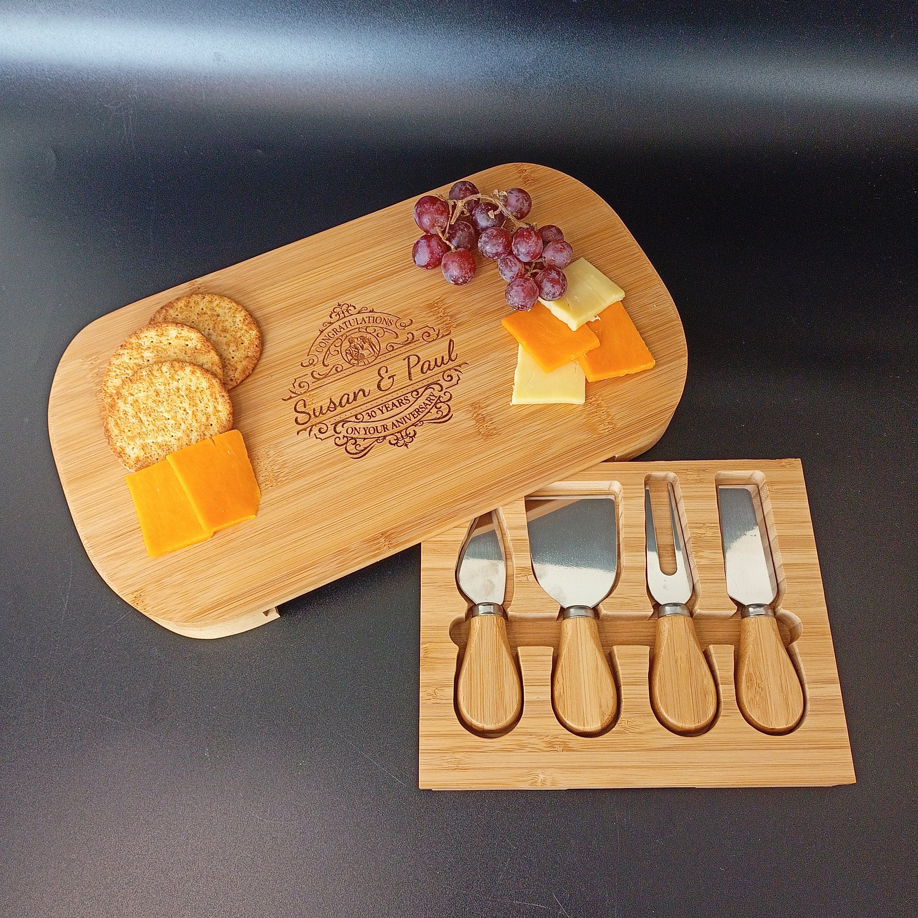 30th Anniversary - Custom Pearl Cheese Board for Parents