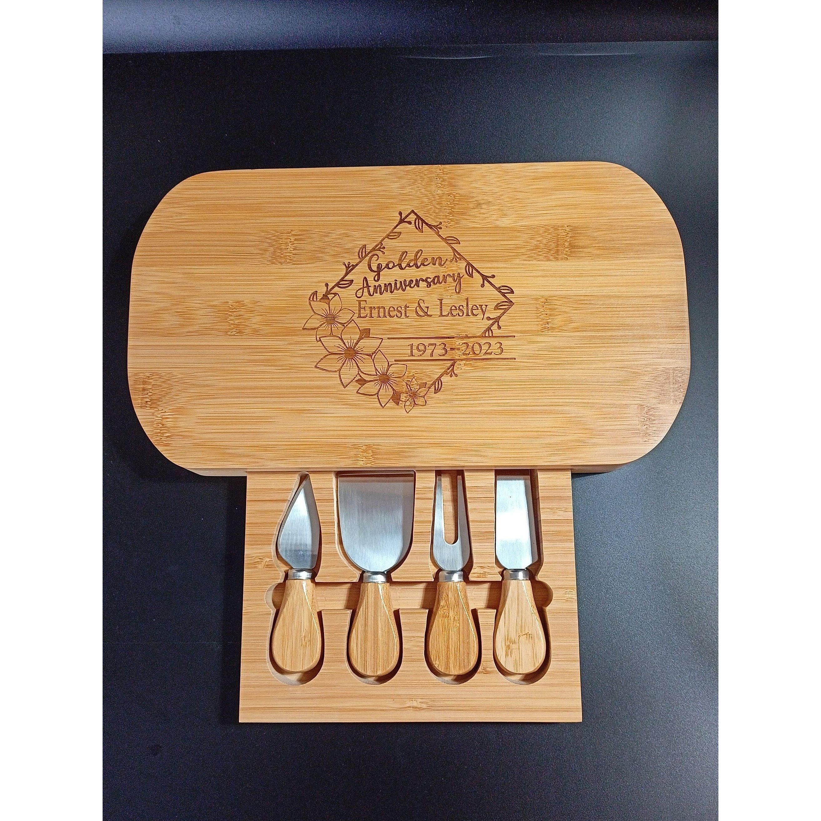 50th Wedding Anniversary Gifts For Couple - Custom Cheese Board Makes –