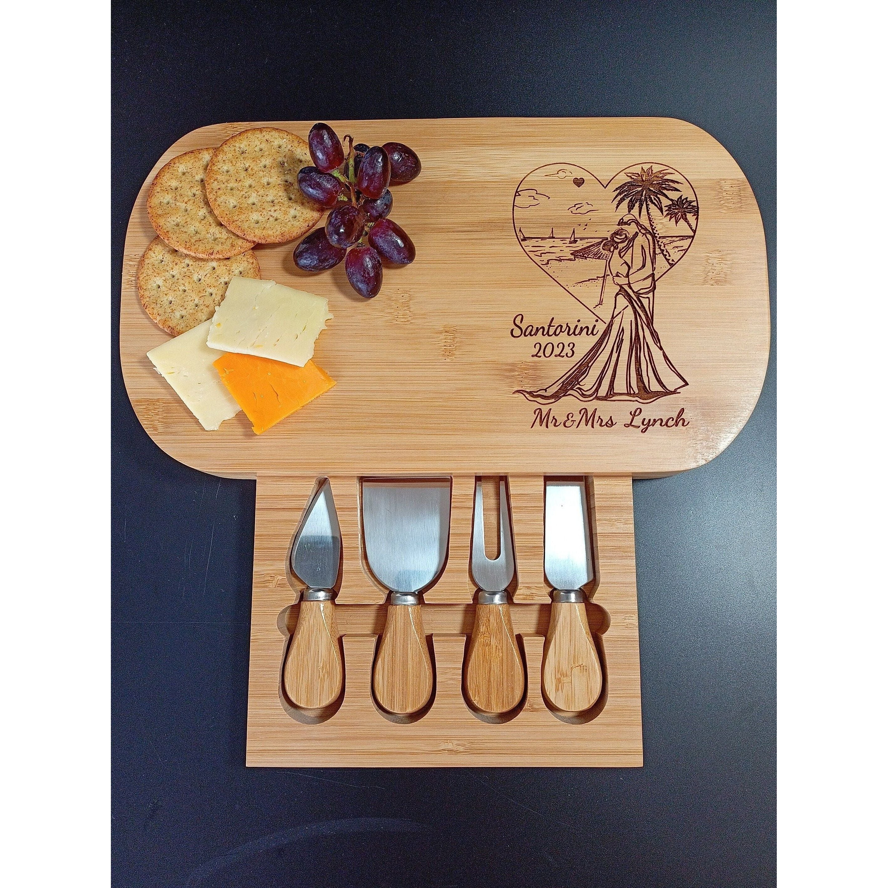 Just Married Wedding Gift - Custom Cheese Board Makes The Perfect Personalised wedding gift For The Special Couple - Mr & Mrs Wedding Gift