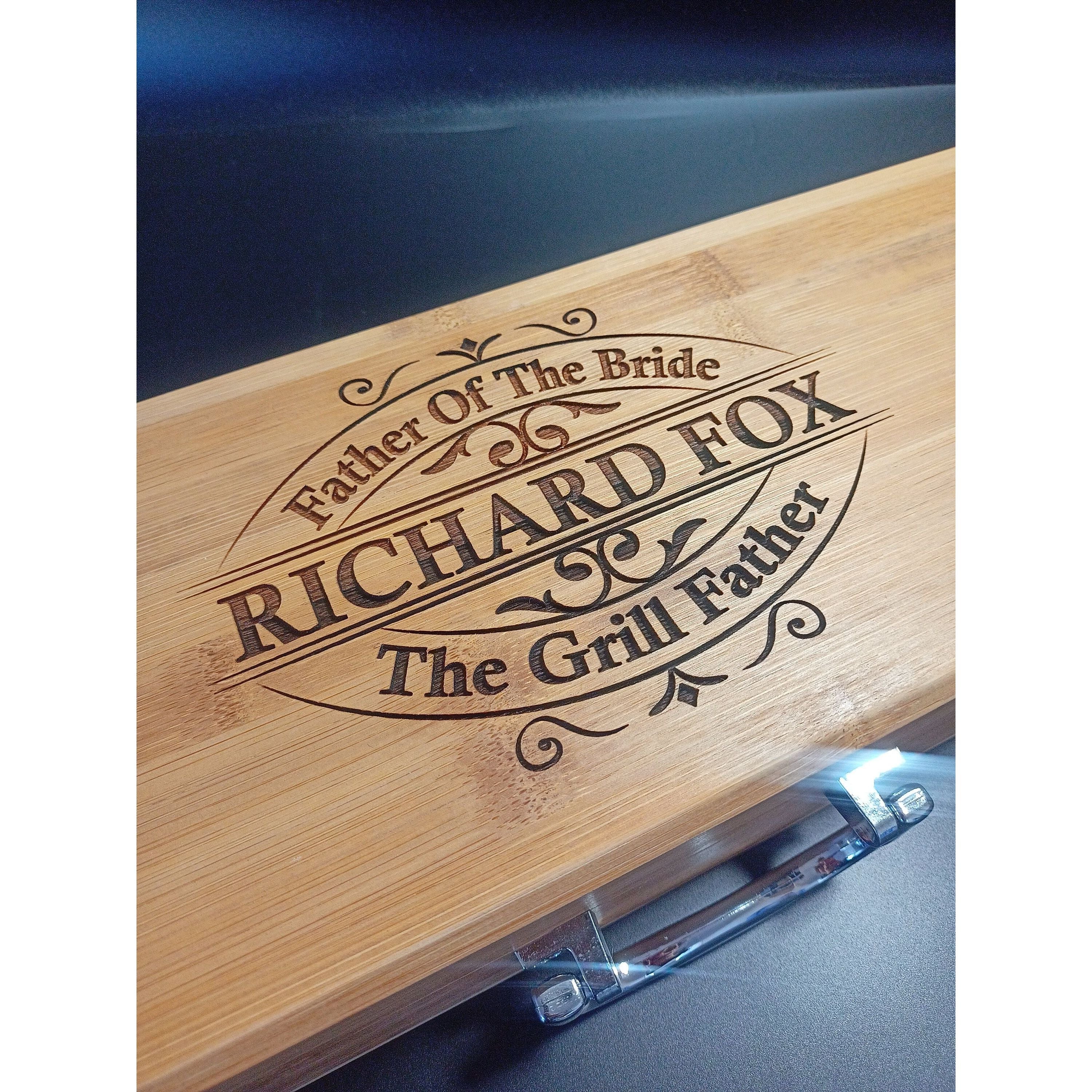 Father Of The Bride Gift - Personalised BBQ Grilling Set With Tools - Father Of Bride Gift From Daughter - Father Of Groom Gift From Groom