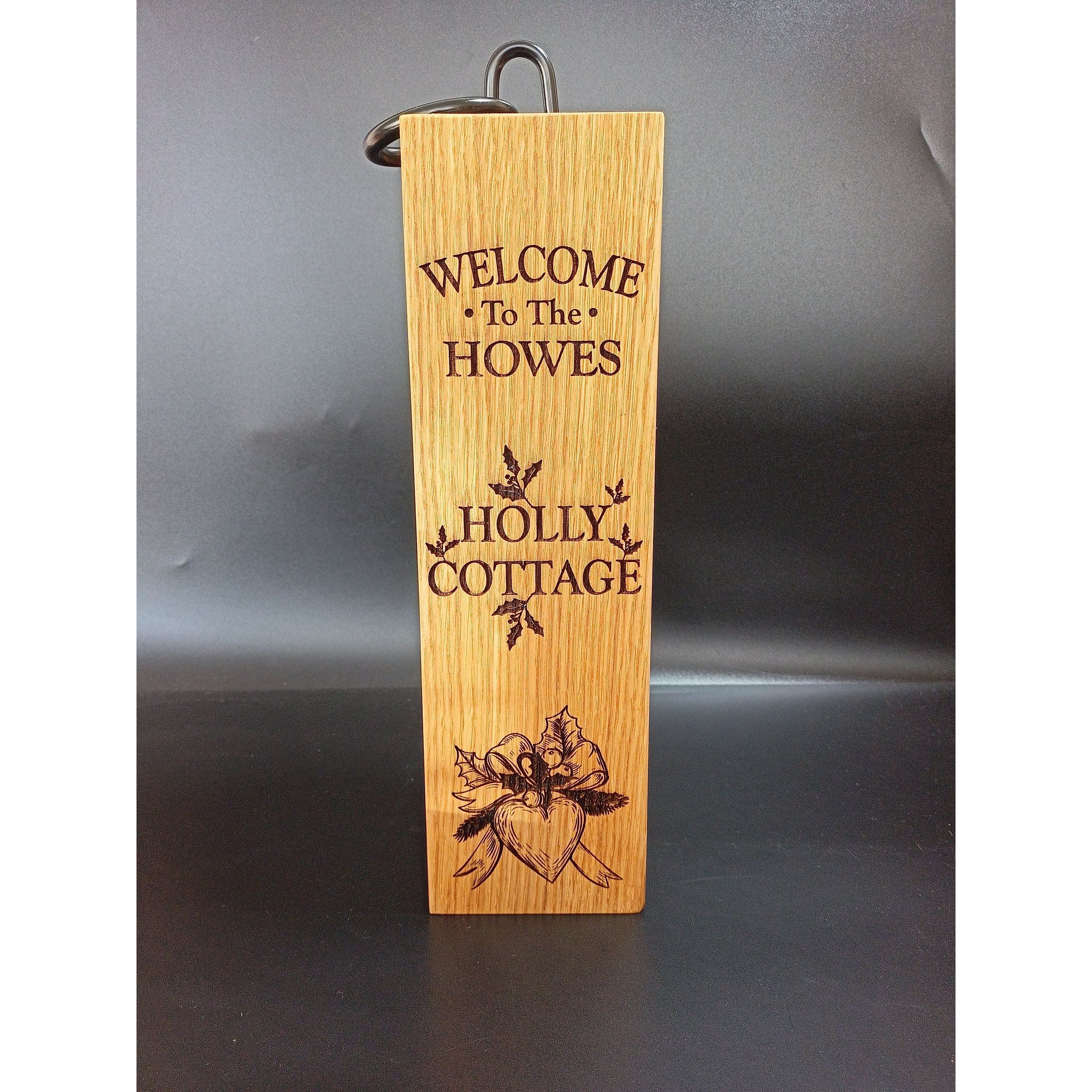 Housewarming Gift - Personalised Solid Oak Heavy Door Stop - The Perfect Housewarming, Weddings, First Homes, New Homes, and Christmas Gift