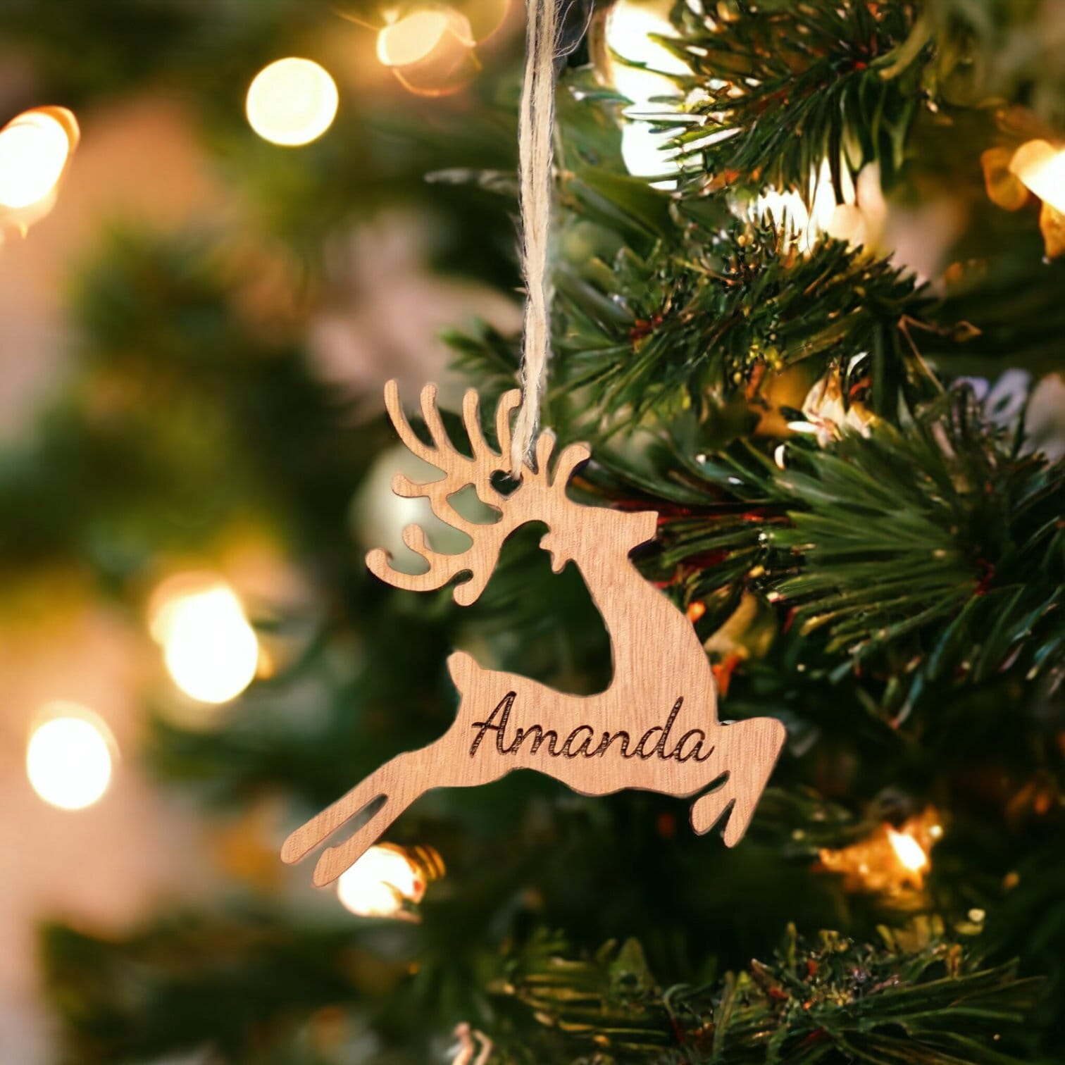 Personalised Christmas Reindeer Bauble - Personalised Christmas Decoration For Christmas Tree - Family Christmas Gift