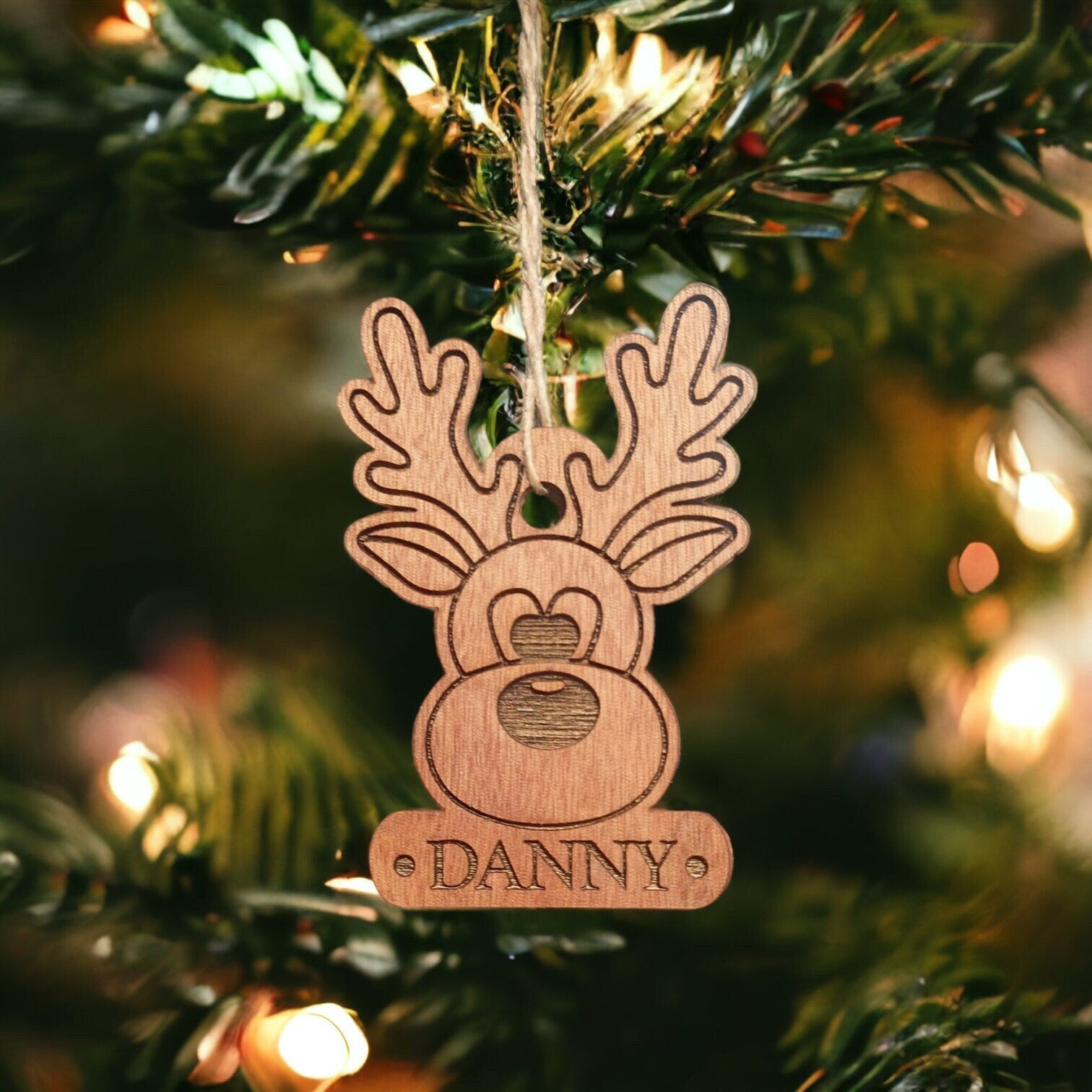 Personalised Christmas Reindeer Bauble - Personalised Christmas Decoration For Christmas Tree - Family Christmas Gift