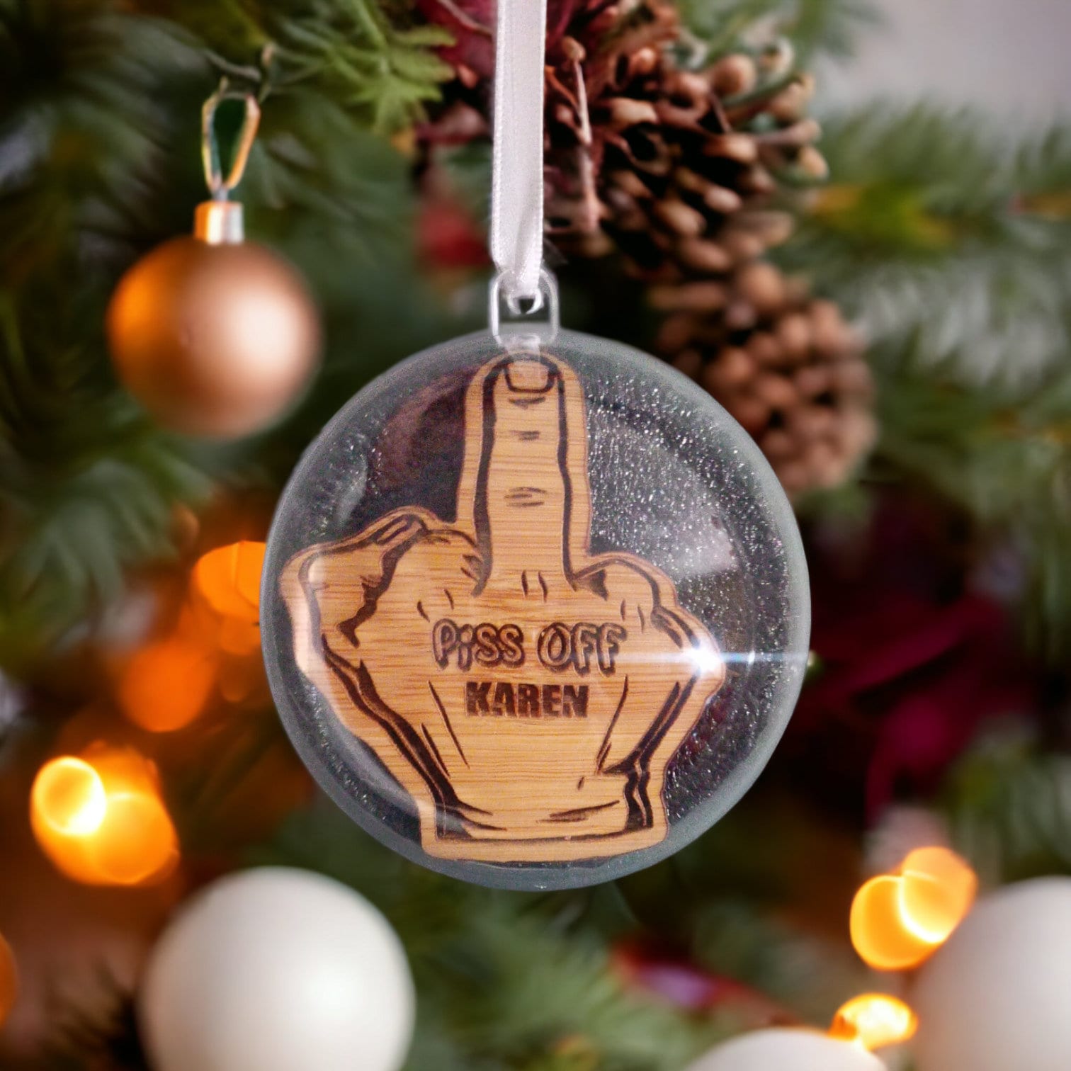 Piss Off Karen' Christmas Bauble - Secret Santa