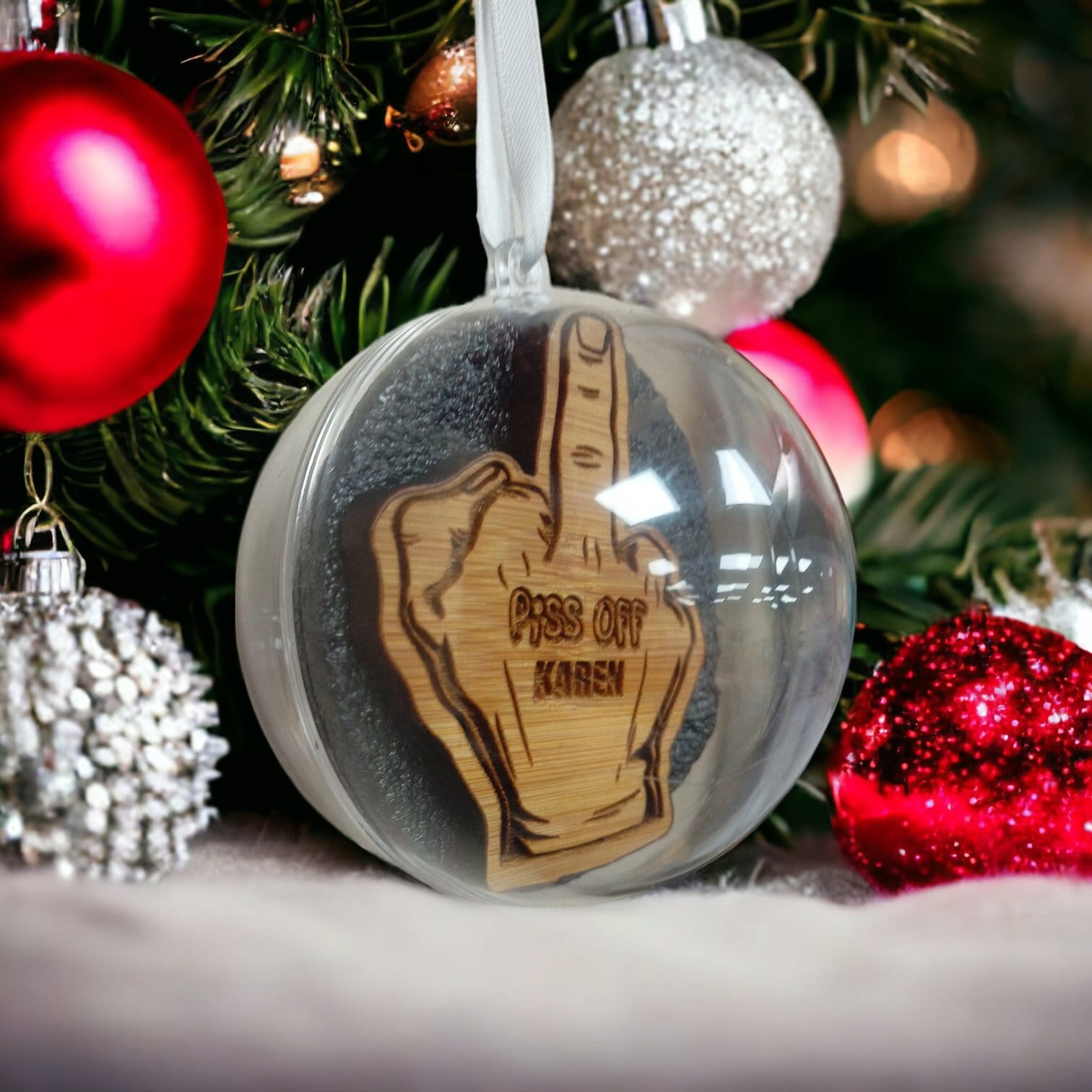 Piss Off Karen' Christmas Bauble - Secret Santa