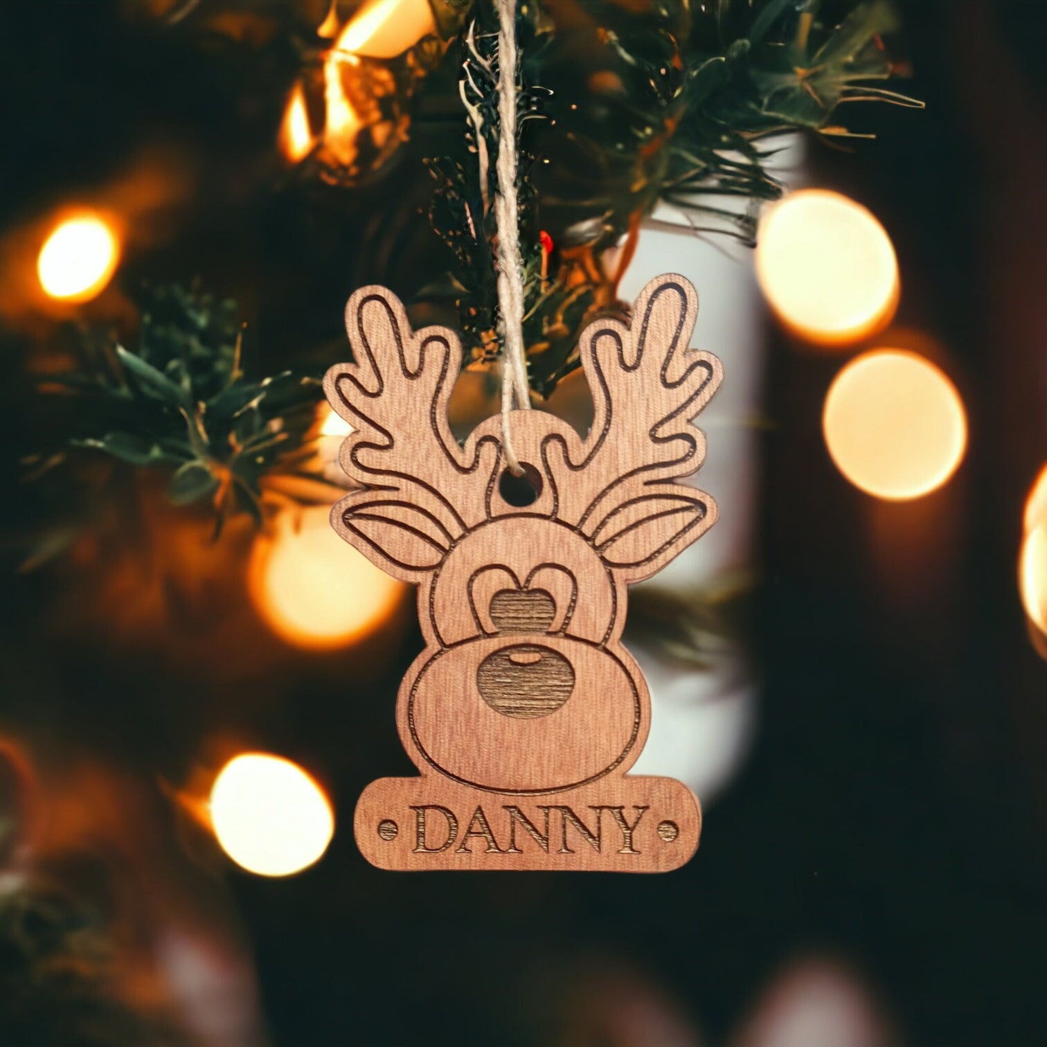 Personalised Christmas Reindeer Bauble - Personalised Christmas Decoration For Christmas Tree - Family Christmas Gift