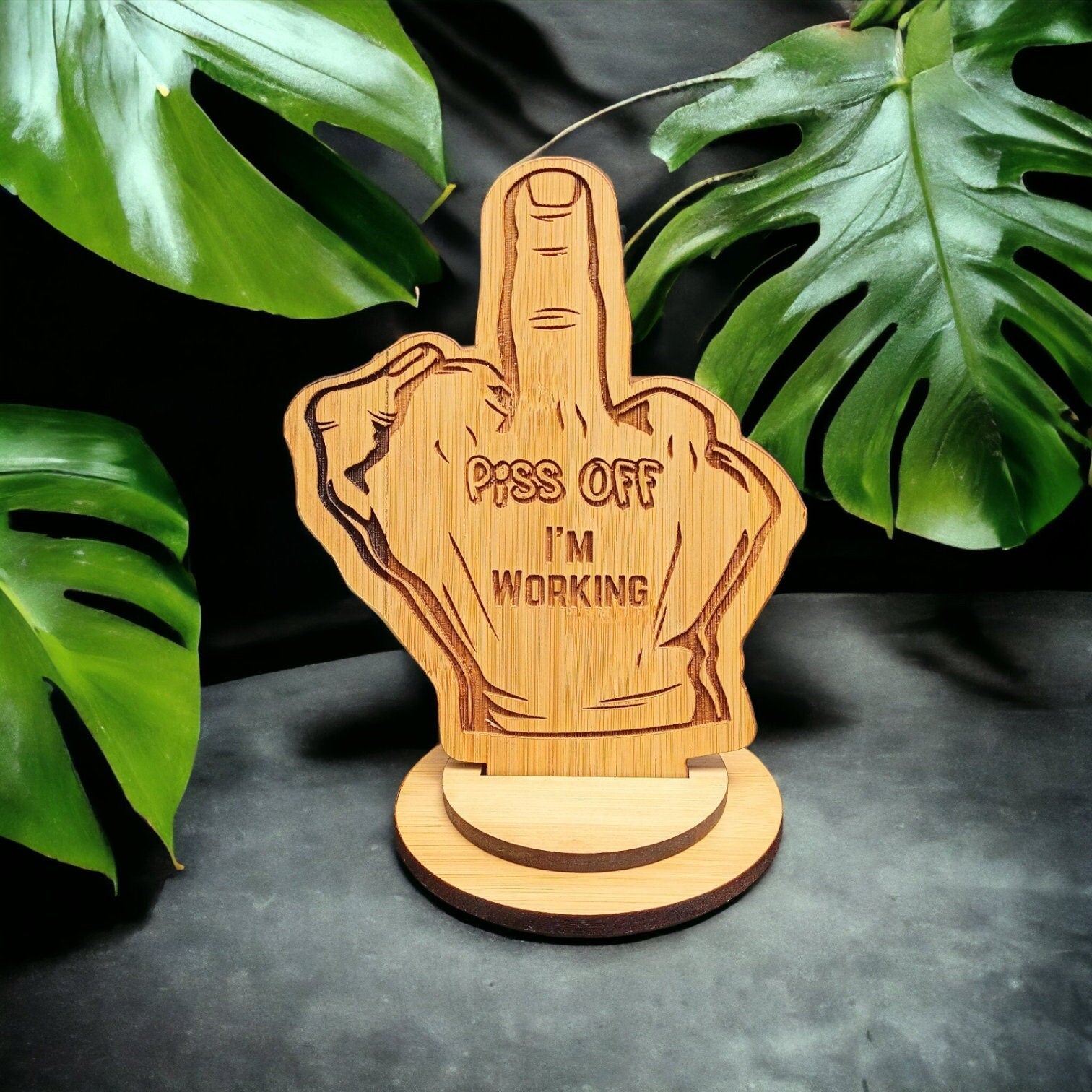 Funny Secret Santa Gift - "Piss Off I'm Working" Stand Up Plaque - Secret Santa Gifts Under 10 - Perfect Secret Santa Gift For Coworker