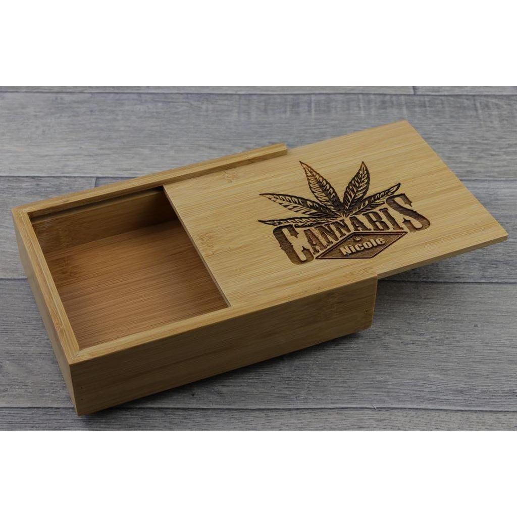 Cannabis / Weed Rolling Tray. Personalized Wood Stash Box For Weed / Cannabis . Wood Tray With Sliding Lid. Weed / Cannabis Accessories 420