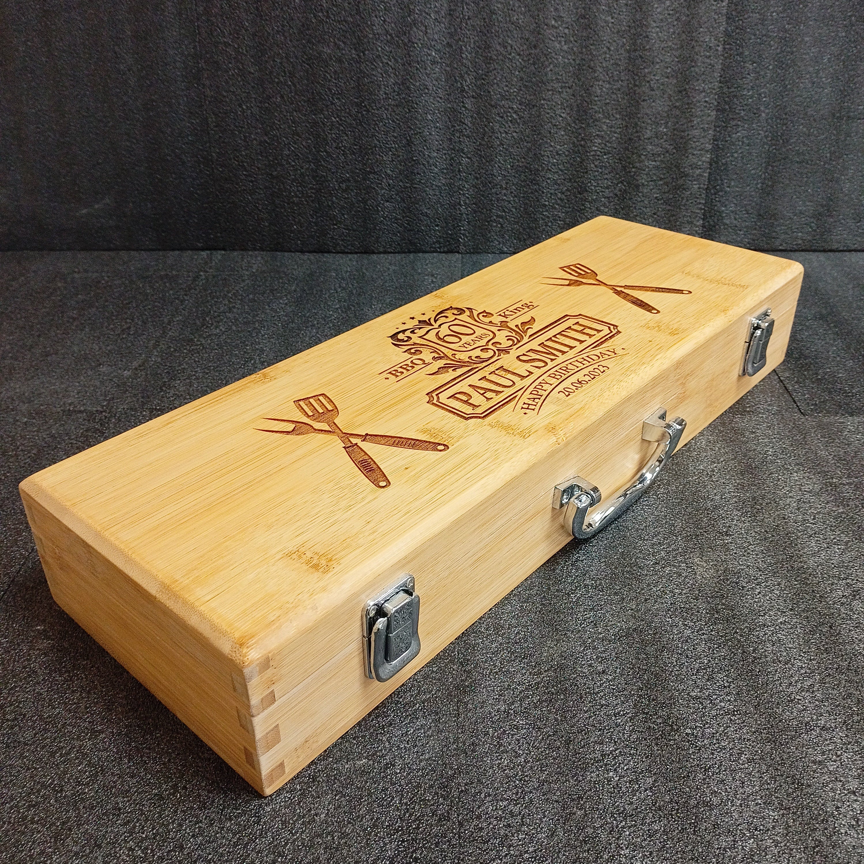 60TH Birthday Gift For Him - Personalised BBQ Set Ideal Boyfriend Gift - The Ultimate 60th Birthday Gift For Him - Happy Birthday Gift