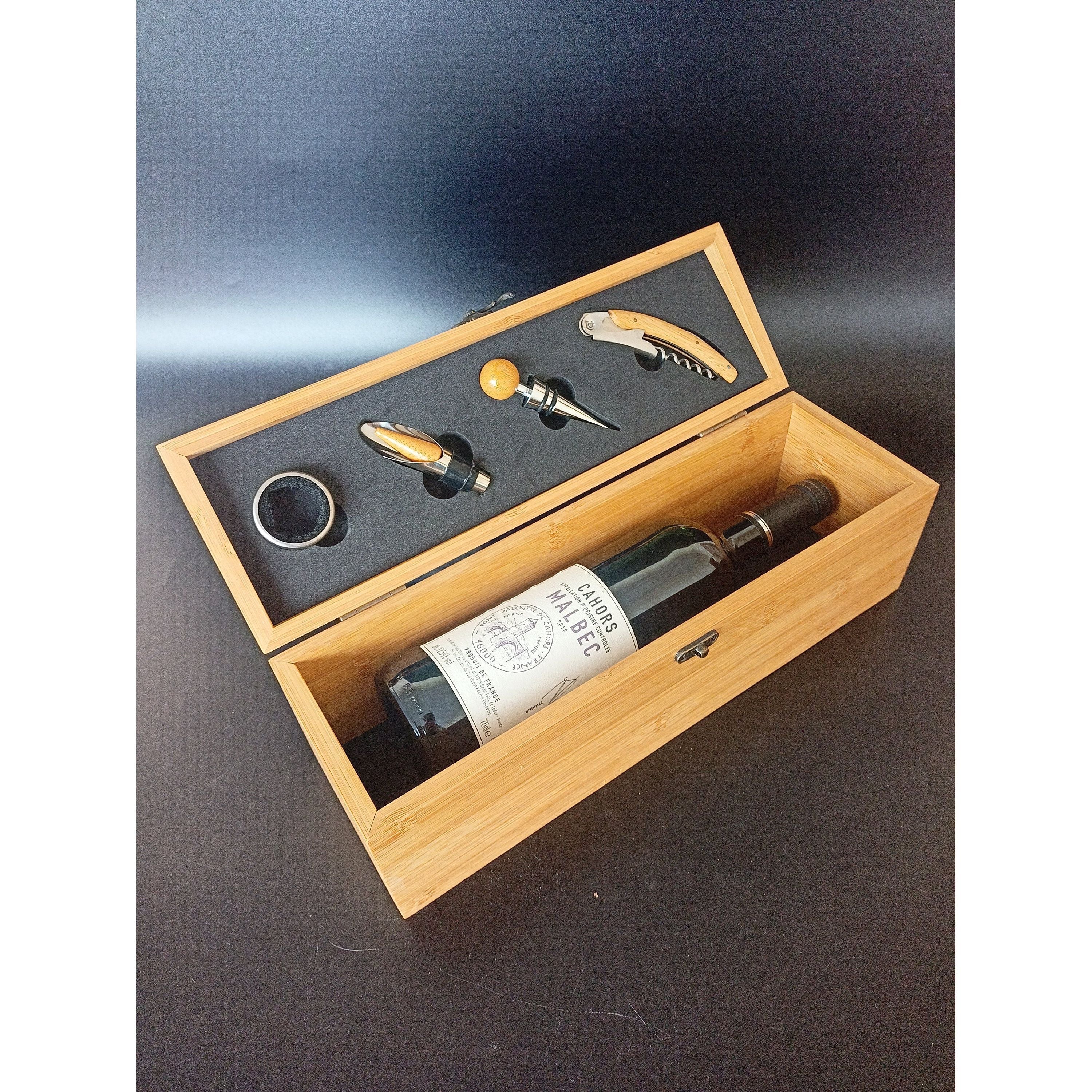 Personalised Christmas Gift - Personalised Bamboo Wine Box With A Bad Santa Design - Perfect Cheeky Christmas Gift For Him Or Gift For Her