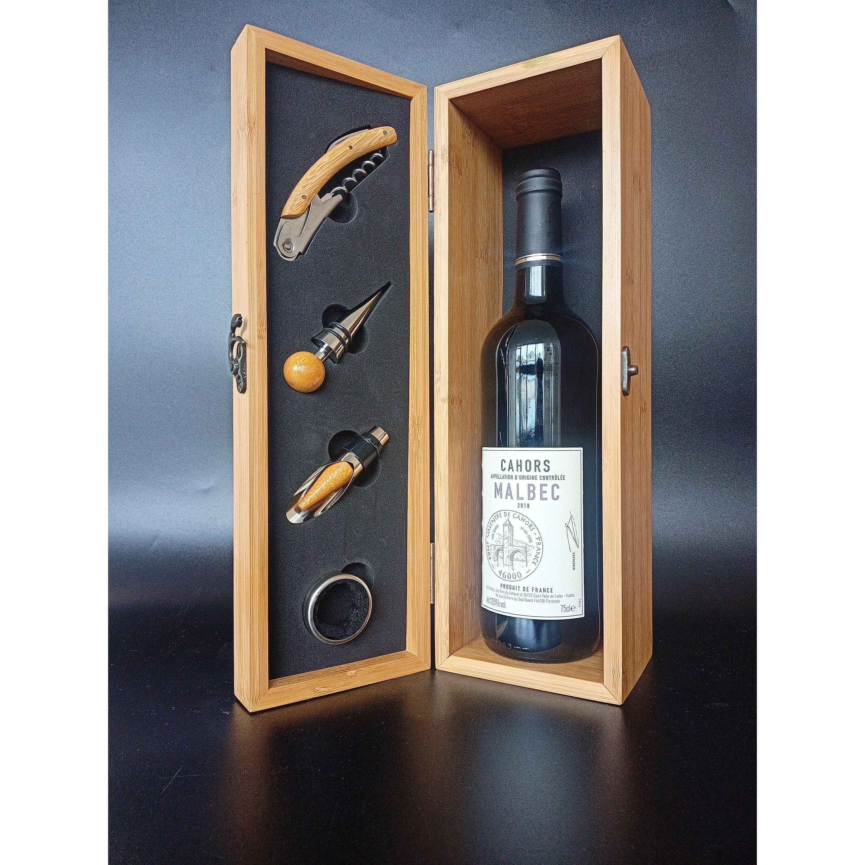 Personalised Christmas Gift - Personalised Bamboo Wine Box With A Bad Santa Design - Perfect Cheeky Christmas Gift For Him Or Gift For Her