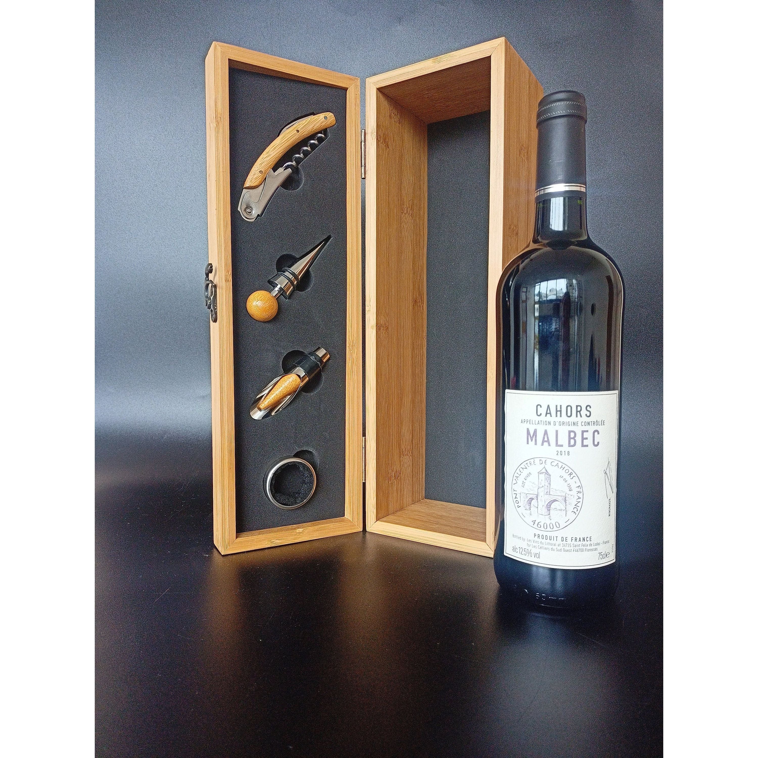 Personalised Christmas Gift - Personalised Bamboo Wine Box With A Bad Santa Design - Perfect Cheeky Christmas Gift For Him Or Gift For Her