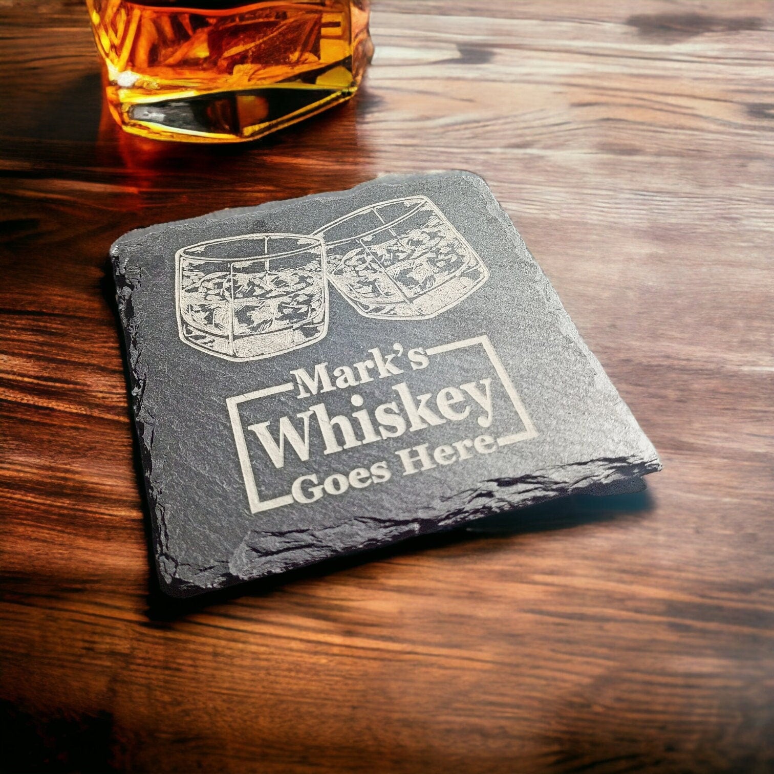 Personalised Slate Coaster - Housewarming Gift For Couple For Gifts Under 10 - Tea / Coffee Lover Gift - Beer Gifts For Men - Christmas Gift