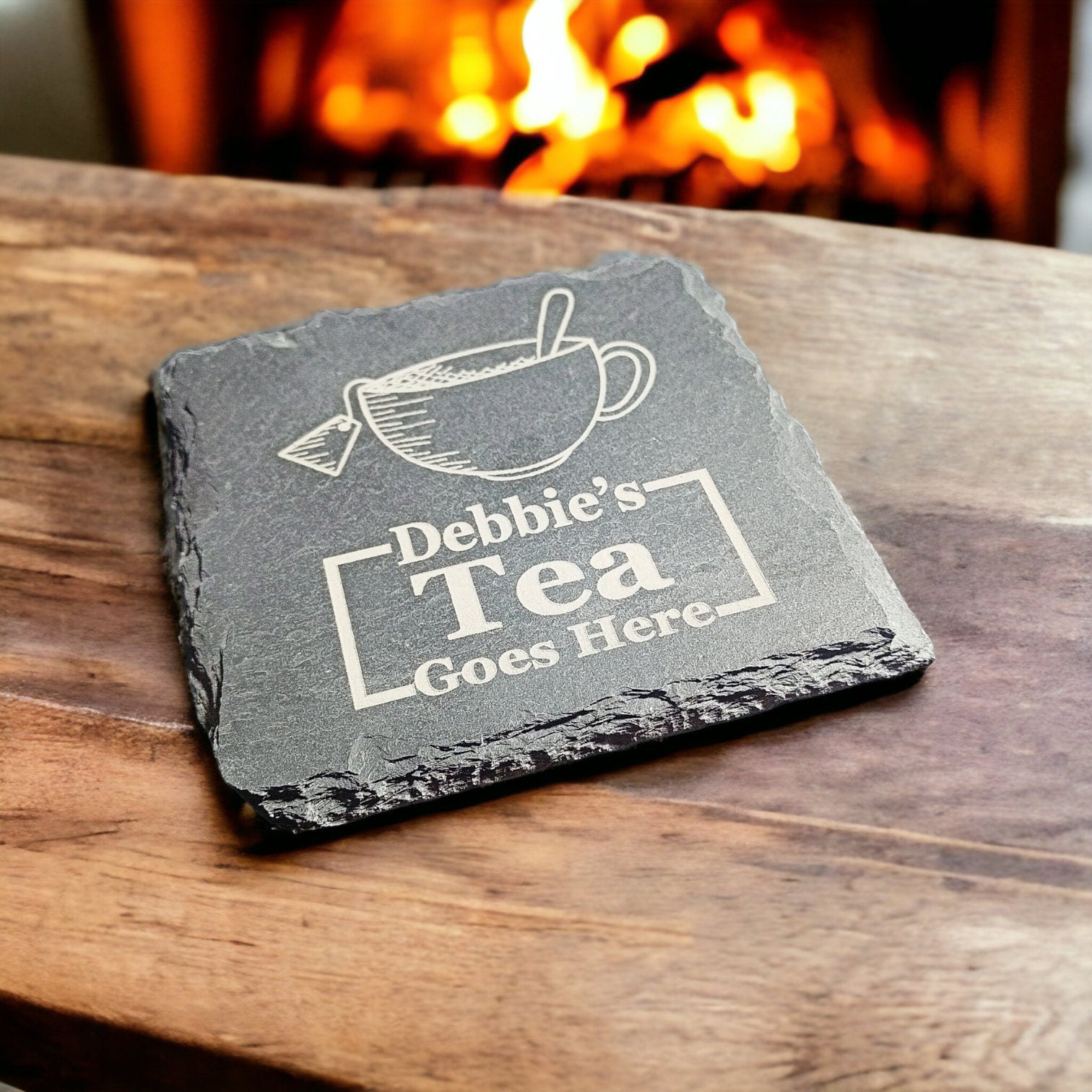 Personalised Slate Coaster - Housewarming Gift For Couple For Gifts Under 10 - Tea / Coffee Lover Gift - Beer Gifts For Men - Christmas Gift