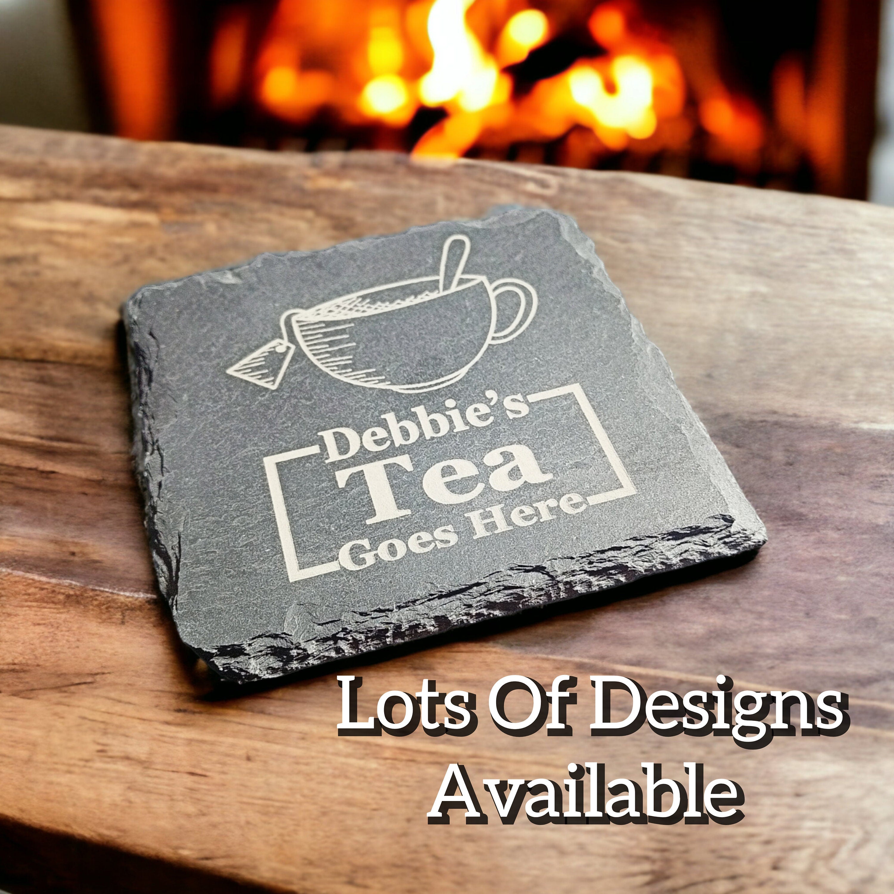 Personalised Slate Coaster - Housewarming Gift For Couple For Gifts Under 10 - Tea / Coffee Lover Gift - Beer Gifts For Men - Christmas Gift