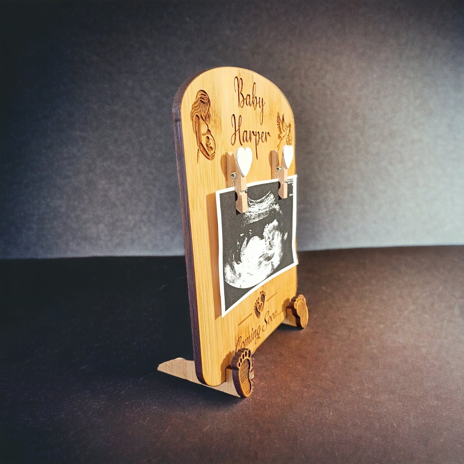 Personalised Pregnancy Announcement Baby Reveal Sign & Baby Scan Frame - Cherish Your Pregnancy Reveal - Makes The Best Pregnancy Gift!