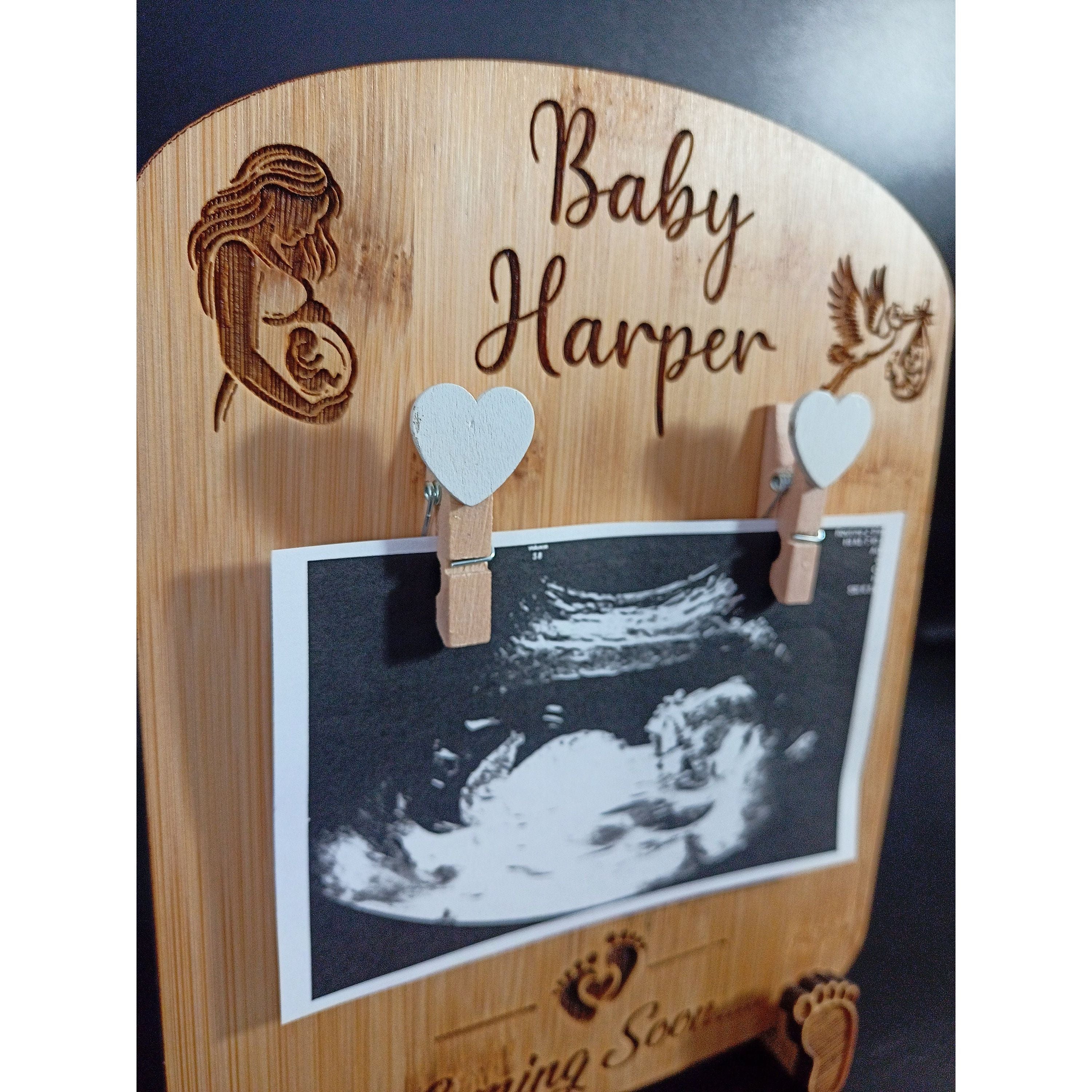 Personalised Pregnancy Announcement Baby Reveal Sign & Baby Scan Frame - Cherish Your Pregnancy Reveal - Makes The Best Pregnancy Gift!