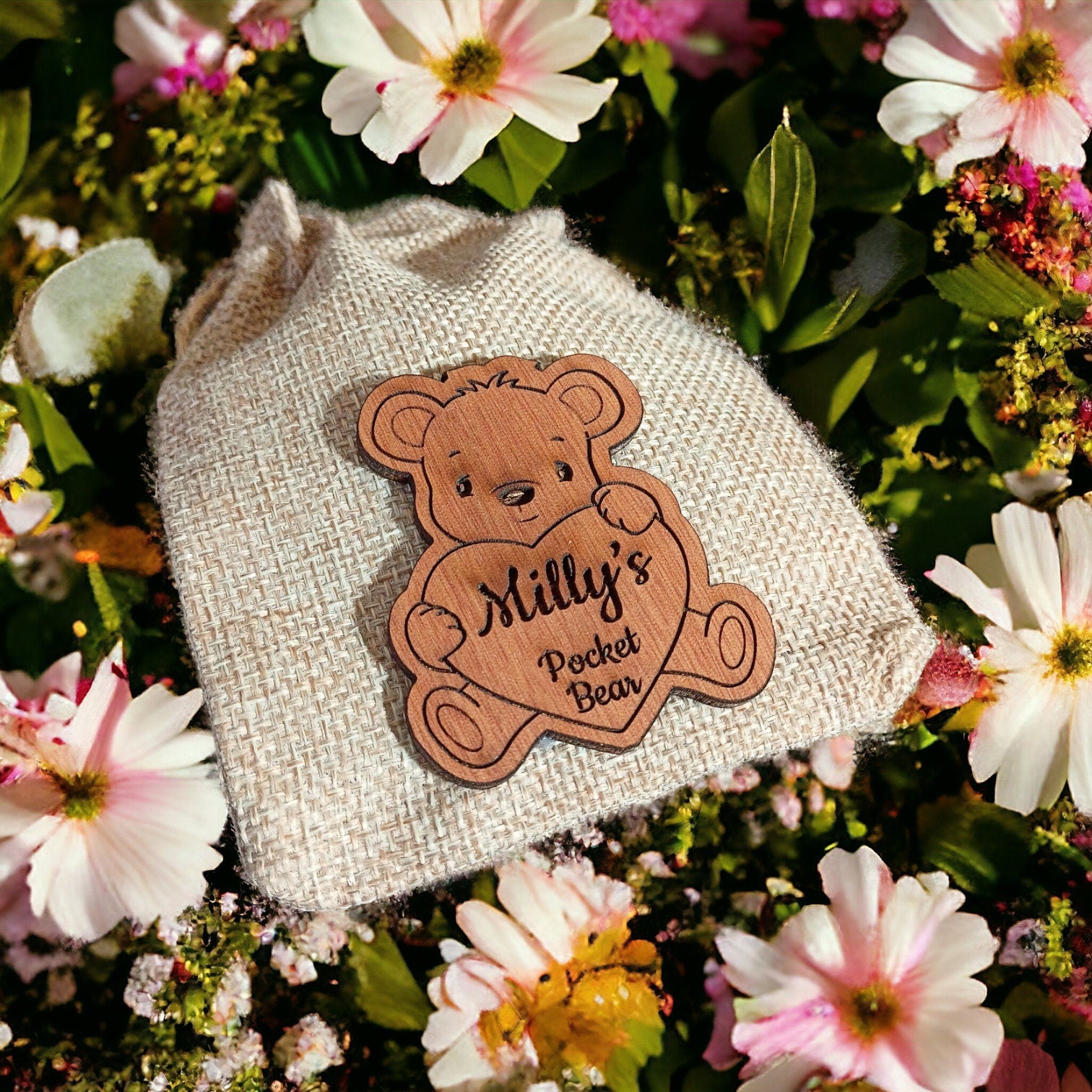 Pocket Bear Hug - Personalised Pocket Bear Hug Friend, Sympathy, Thank You, Good Luck & Bereavement Comfort Gift Under 10 Pounds