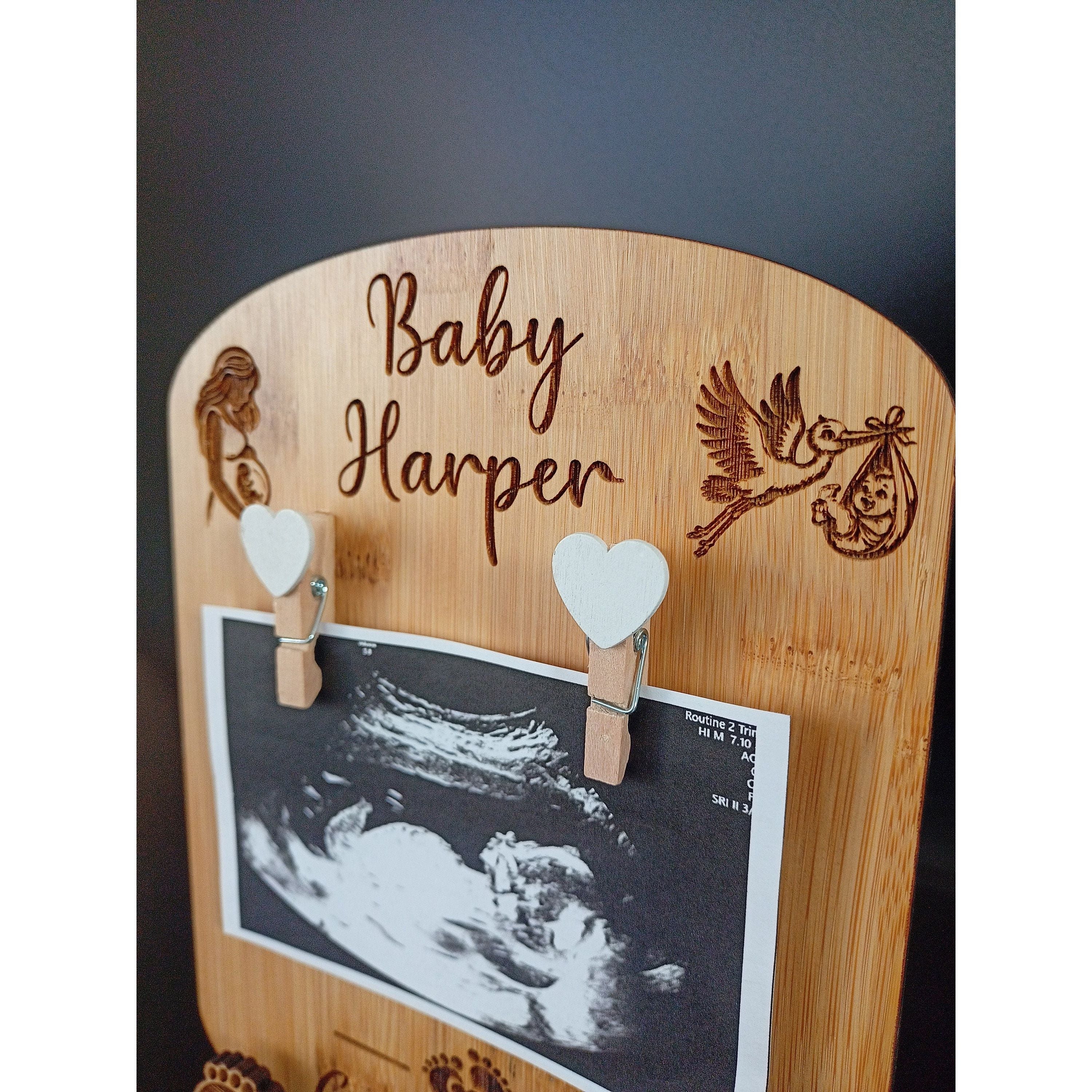 Personalised Pregnancy Announcement Baby Reveal Sign & Baby Scan Frame - Cherish Your Pregnancy Reveal - Makes The Best Pregnancy Gift!