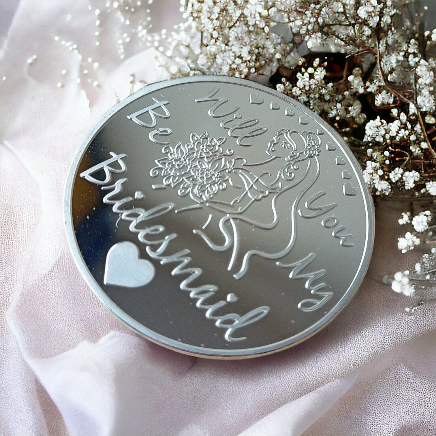 Bridesmaid Proposal Gift  - Will You Be My Bridesmaid Commemorative Silver Coin - Wedding Favours For Bridesmaid Keepsake Gift For Her