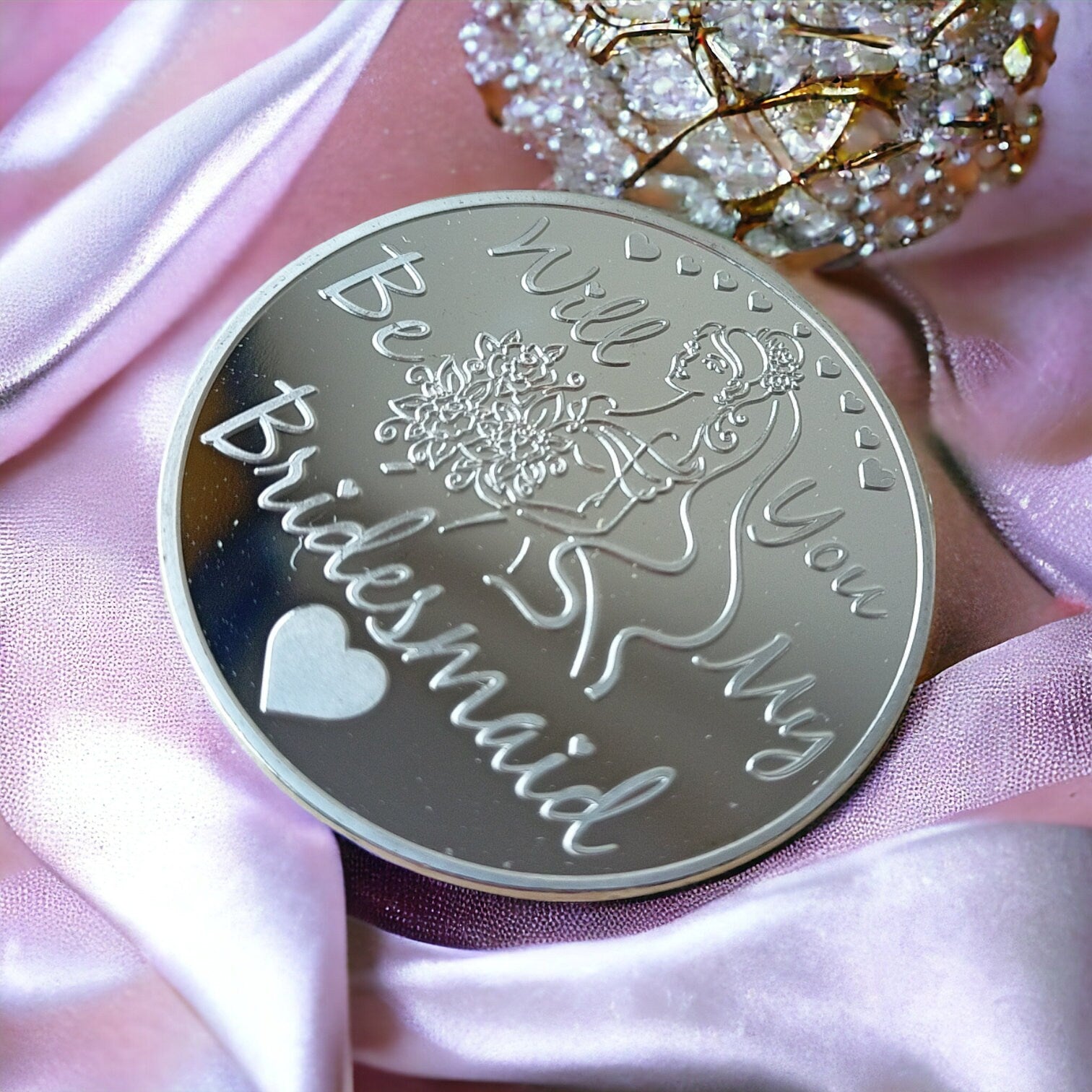 Bridesmaid Proposal Gift  - Will You Be My Bridesmaid Commemorative Silver Coin - Wedding Favours For Bridesmaid Keepsake Gift For Her