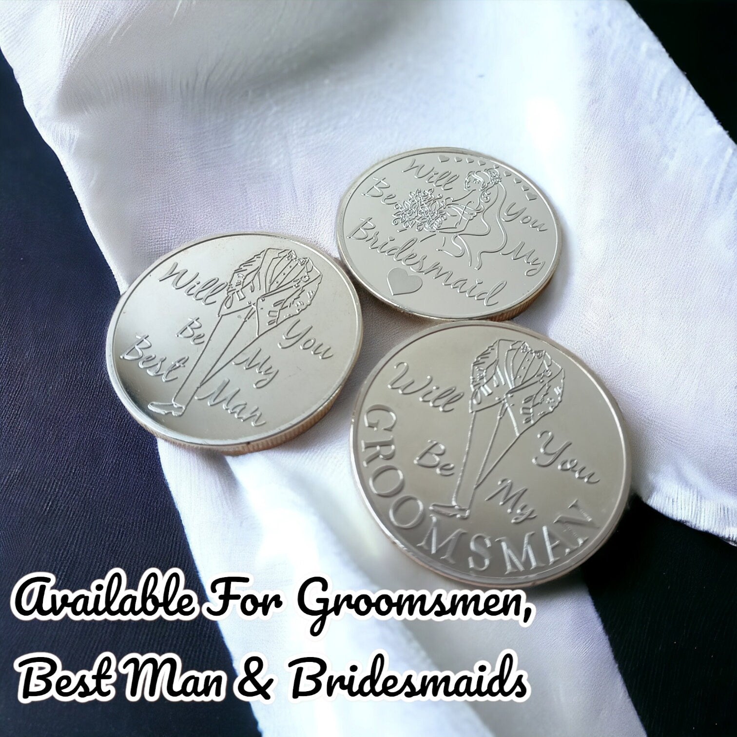 Bridesmaid Proposal Gift  - Will You Be My Bridesmaid Commemorative Silver Coin - Wedding Favours For Bridesmaid Keepsake Gift For Her