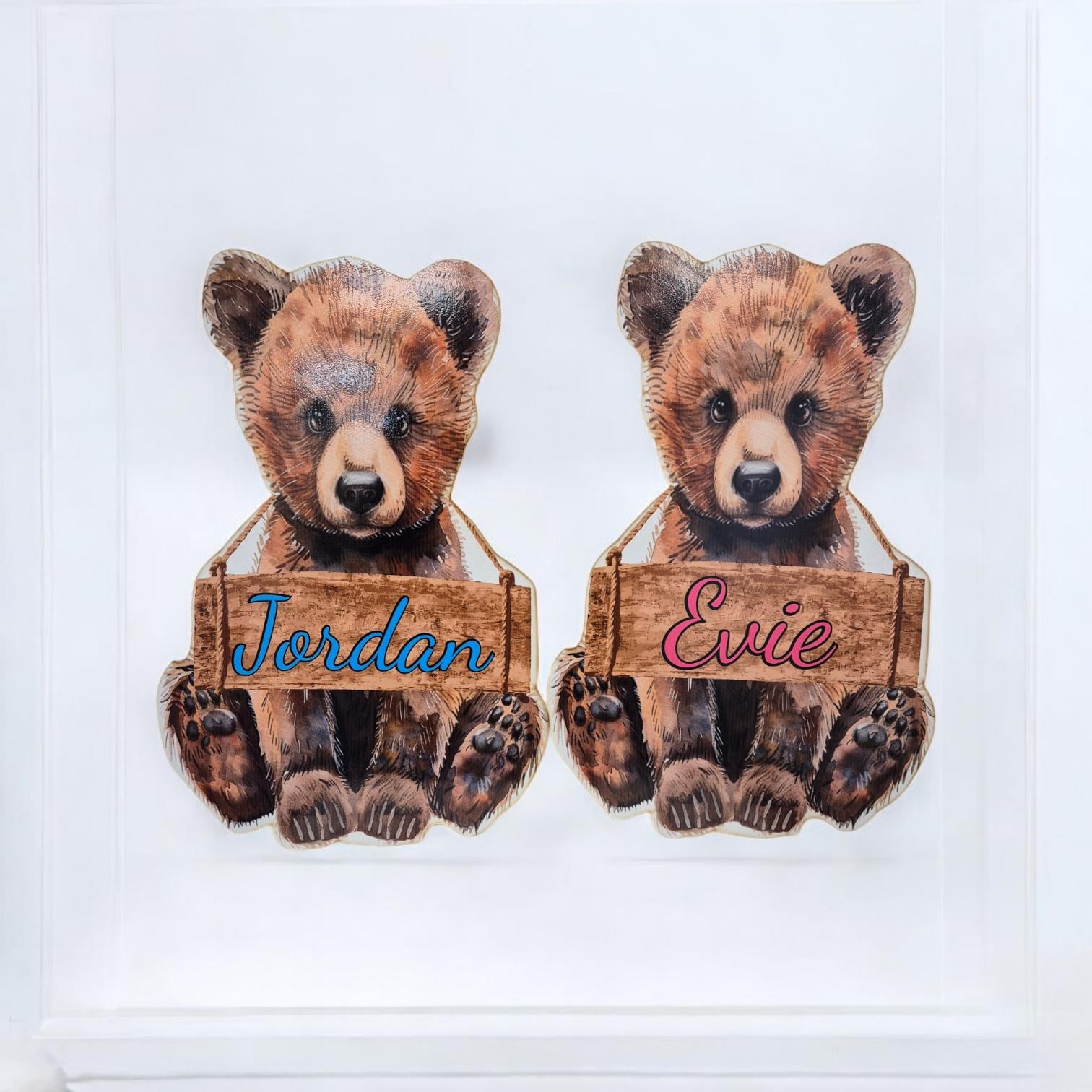 Personalised Nursery Decor - Large Personalised Teddy Bear Wooden Wall Decor - Perfect For Nursery Or Kids Bedroom - Cute Custom Wall Art