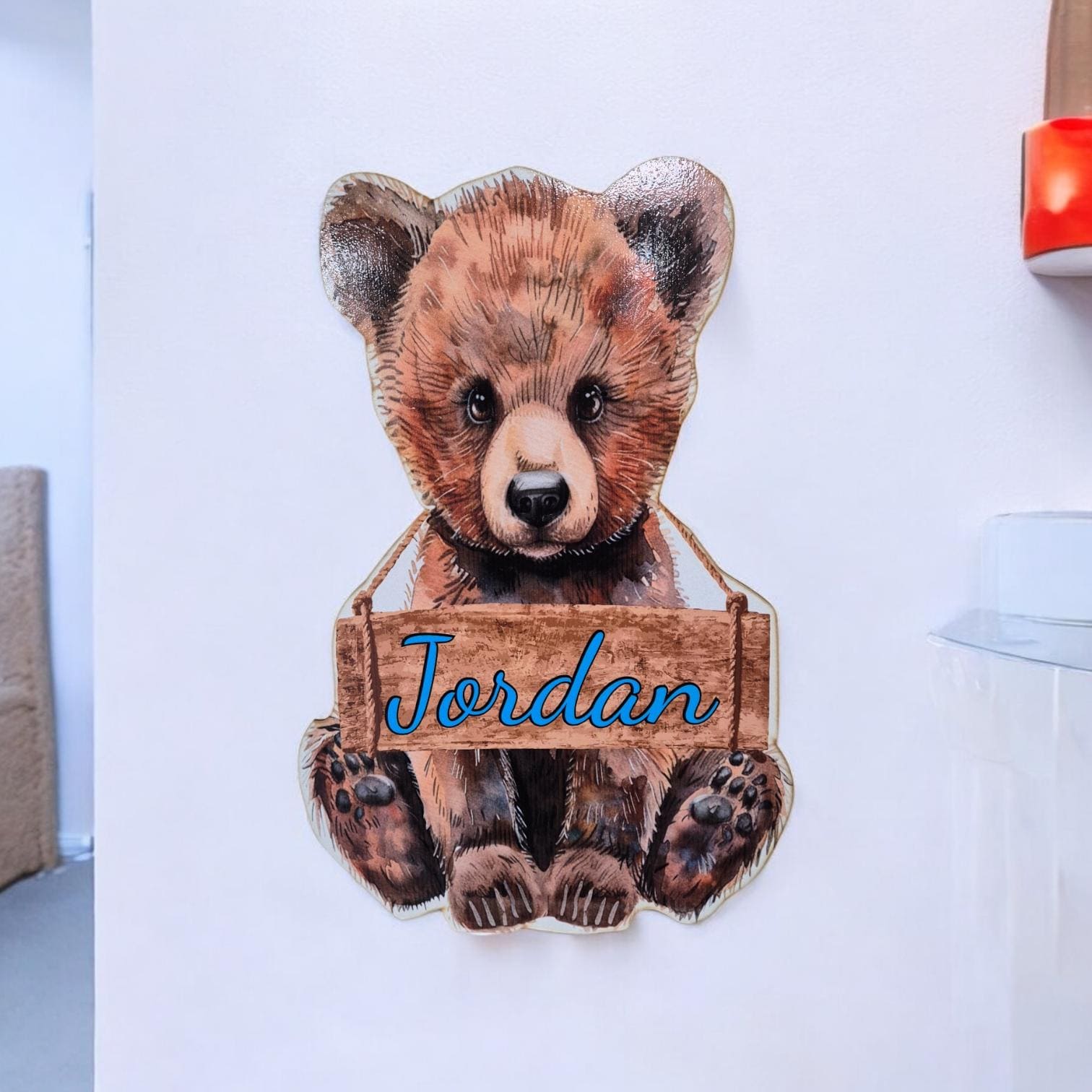 Personalised Nursery Decor - Large Personalised Teddy Bear Wooden Wall Decor - Perfect For Nursery Or Kids Bedroom - Cute Custom Wall Art