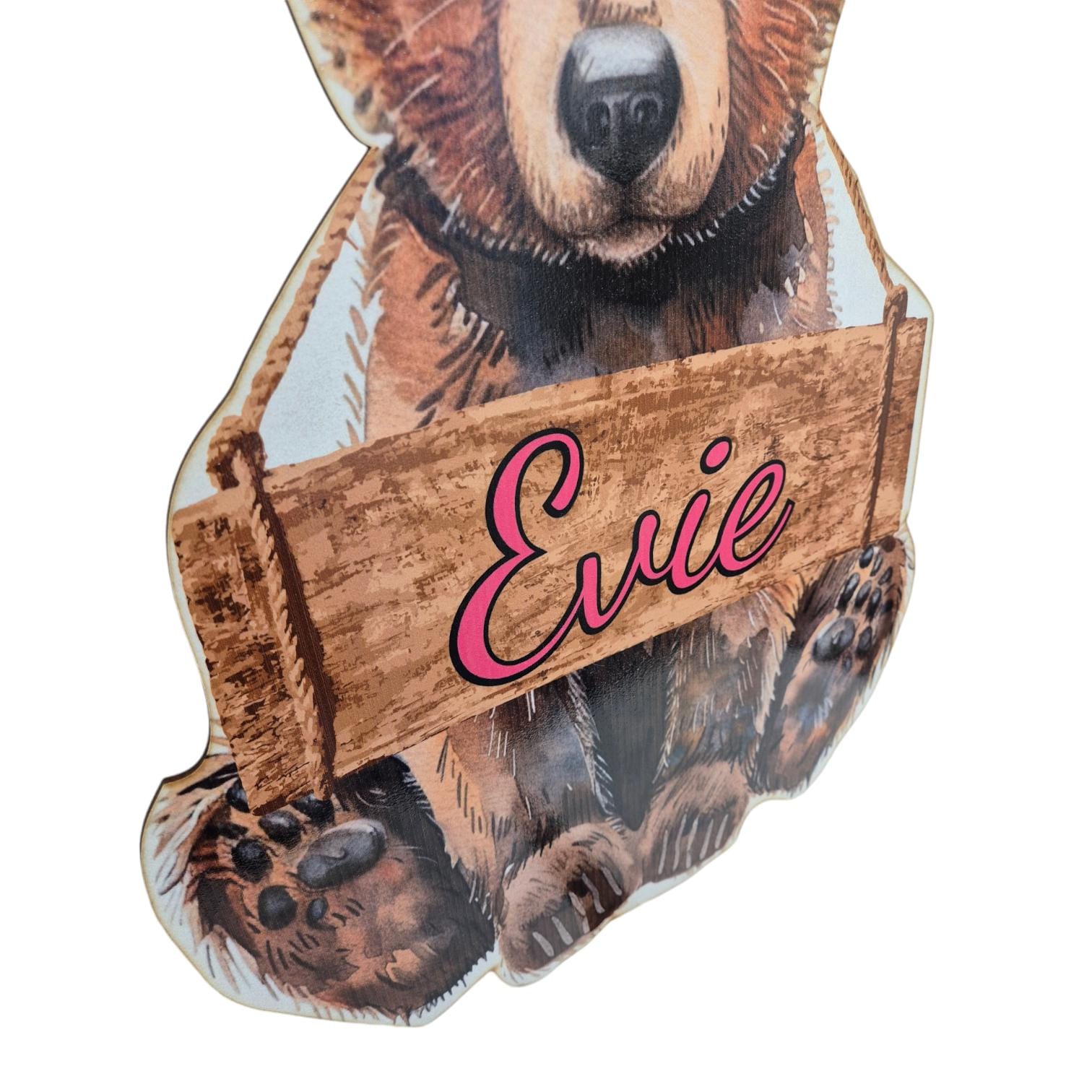 Personalised Nursery Decor - Large Personalised Teddy Bear Wooden Wall Decor - Perfect For Nursery Or Kids Bedroom - Cute Custom Wall Art
