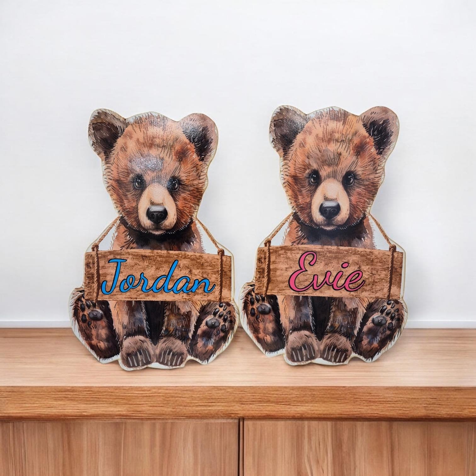 Personalised Nursery Decor - Large Personalised Teddy Bear Wooden Wall Decor - Perfect For Nursery Or Kids Bedroom - Cute Custom Wall Art