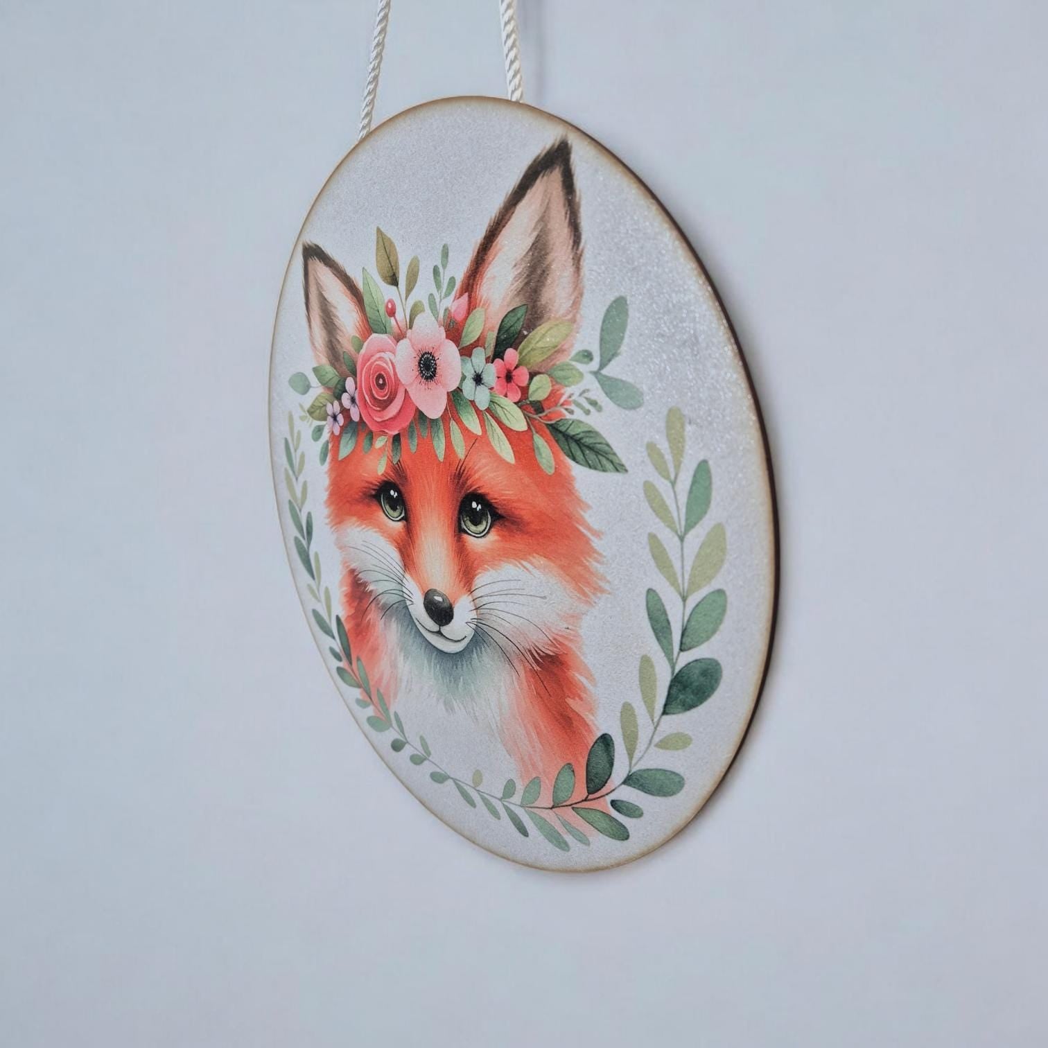 Wooden Fox Wall Art - Woodland Nursery Decor | Cute Animal Hanging Wall Art - Baby Girl/Boy Bedroom or Playroom Decor- Animal Prints