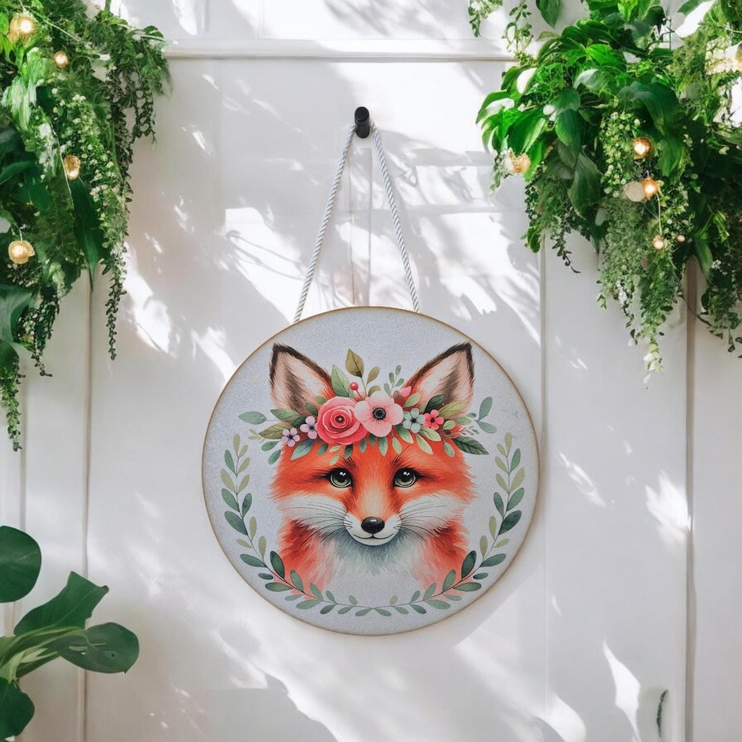 Wooden Fox Wall Art - Woodland Nursery Decor | Cute Animal Hanging Wall Art - Baby Girl/Boy Bedroom or Playroom Decor- Animal Prints