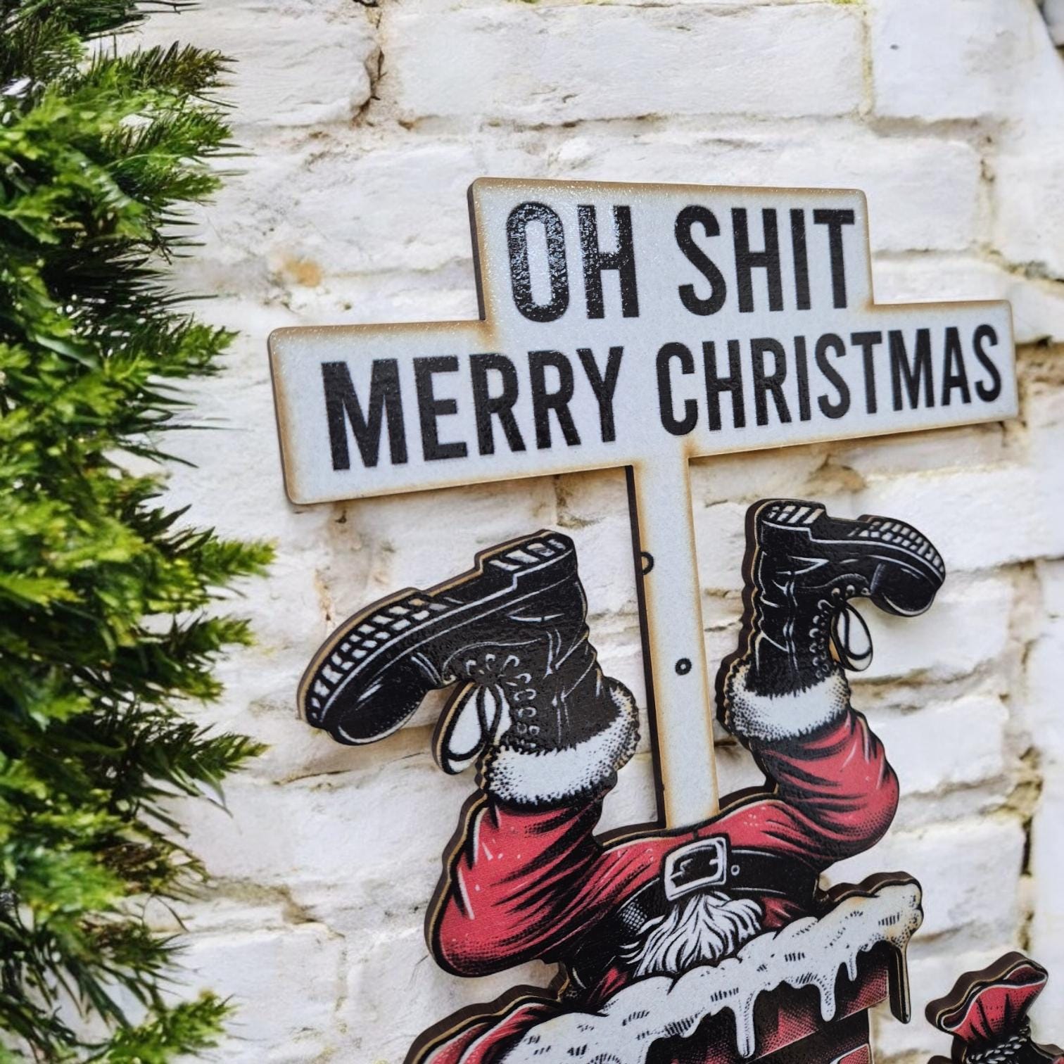 Funny Christmas Light Switch Surround - Santa Stuck in Chimney | Christmas Decor, Ornament, Decorations, Signs, and Home Decor Gifts