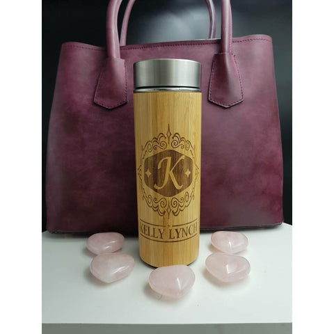 Wooden Thermos Custom Travel Mug, Personalised Tea Infuser, Laser Engraved Bamboo Travel Mug, Customised Thermos - PersonalisedByPicArt