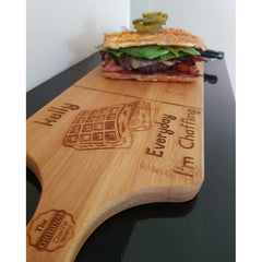 Chaffle Board,THE ORIGINAL  Personalised Chaffle recipe board, Personalised paddle serving chaffle board, Bamboo chaffle serving board.KETO - PersonalisedByPicArt