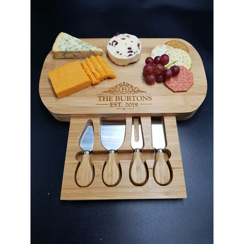 Personalised Cheese Board And Accessories . Wedding Established. Custom Cheese Board. Wedding Anniversary Gift For Couples. Wedding Gifts. - PersonalisedByPicArt