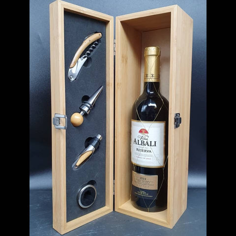 50th Birthday Gift For Women / Men . Personalised Bamboo Wine Box With Tools. Gifts For Mom / Dad .   Personalized gift - PersonalisedByPicArt