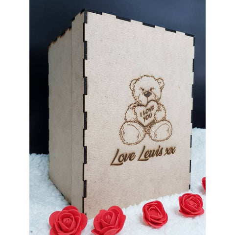 Valentine's Day - Personalized Rose Teddy Bear with Box