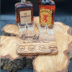 Long Distance Relationship Gift For Boyfriend - Personalized Gift Alcohol Shot Holder - Olive Wood - Gifts For Boyfriend - Holds 4 shots - PersonalisedByPicArt