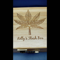 21st Birthday Gift - Large Bamboo Stash Box with Lock & Tray